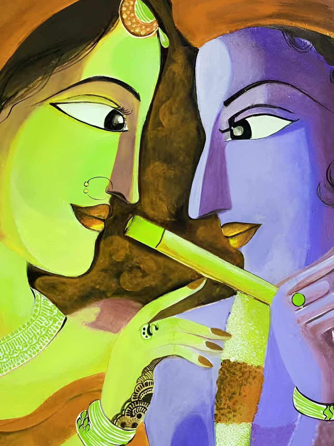 Wallpics Green & Brown Religious Wall Poster