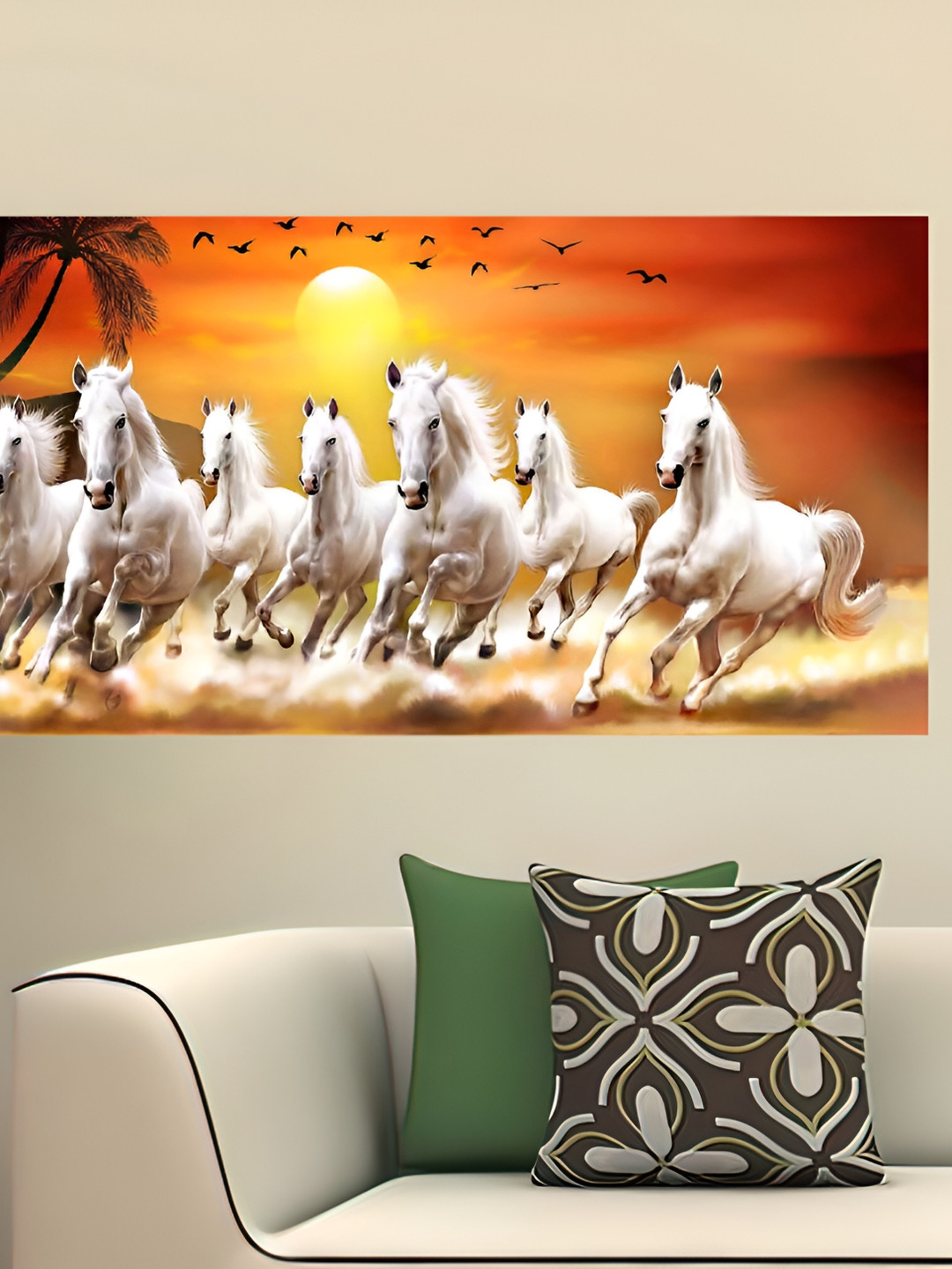 Wallpics Red & White Printed High Quality Waterproof Wall Poster