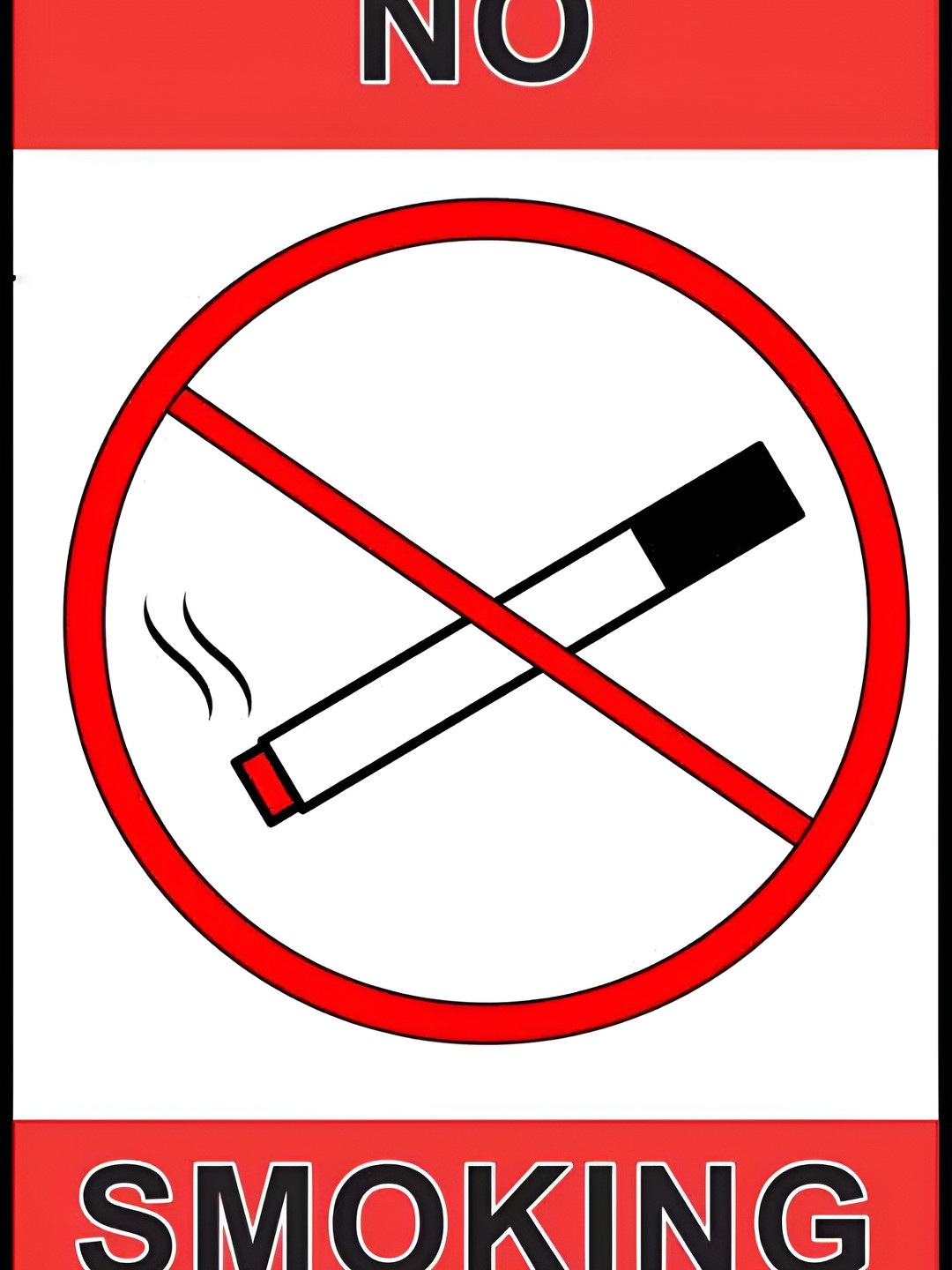 Wallpics White & Red No Smoking Printed High Quality Waterproof Wall Poster