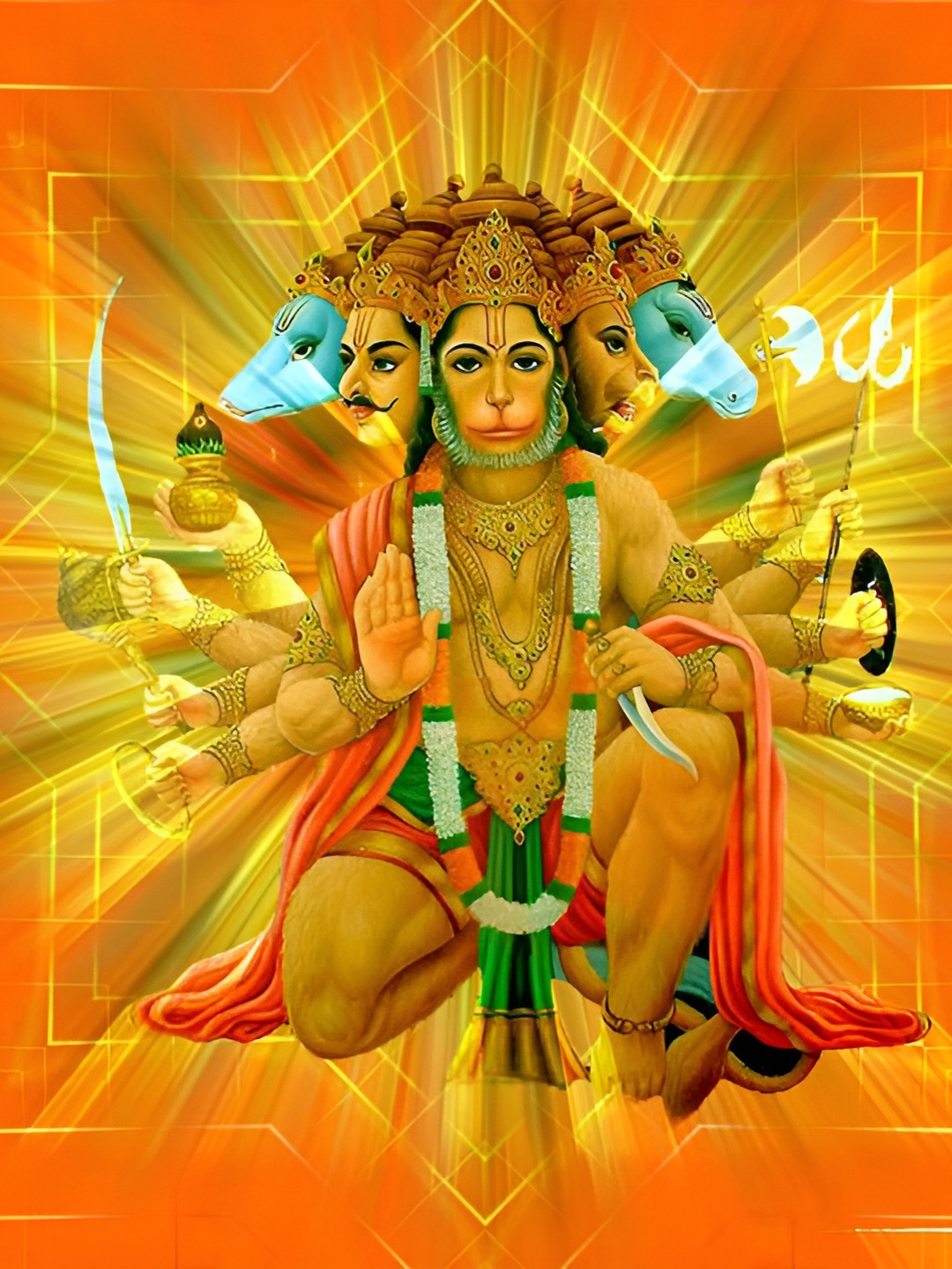 Wallpics Orange & Gold-Toned Religious Paper Wall Poster