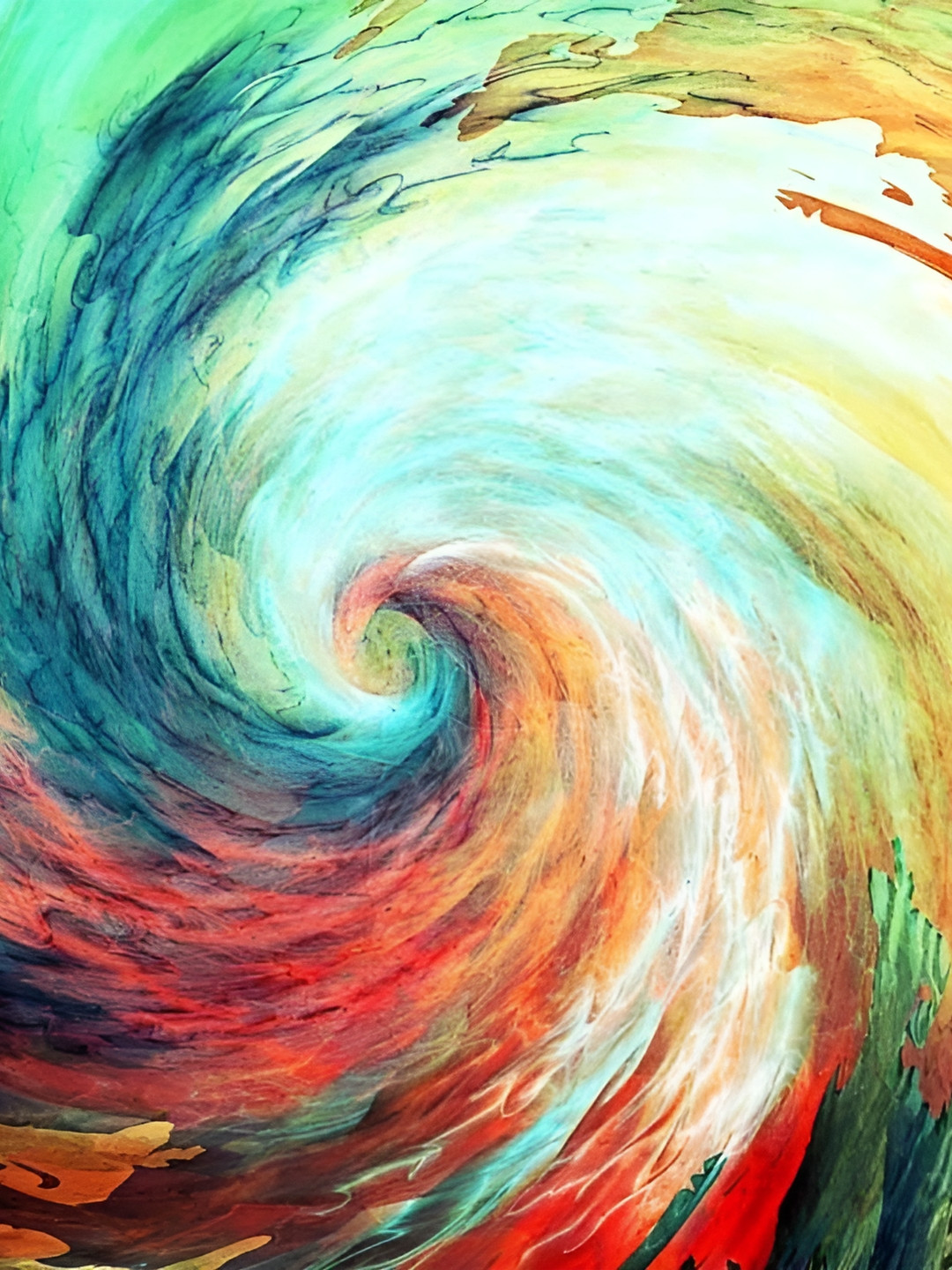 Wallpics Green & Orange Wall Poster