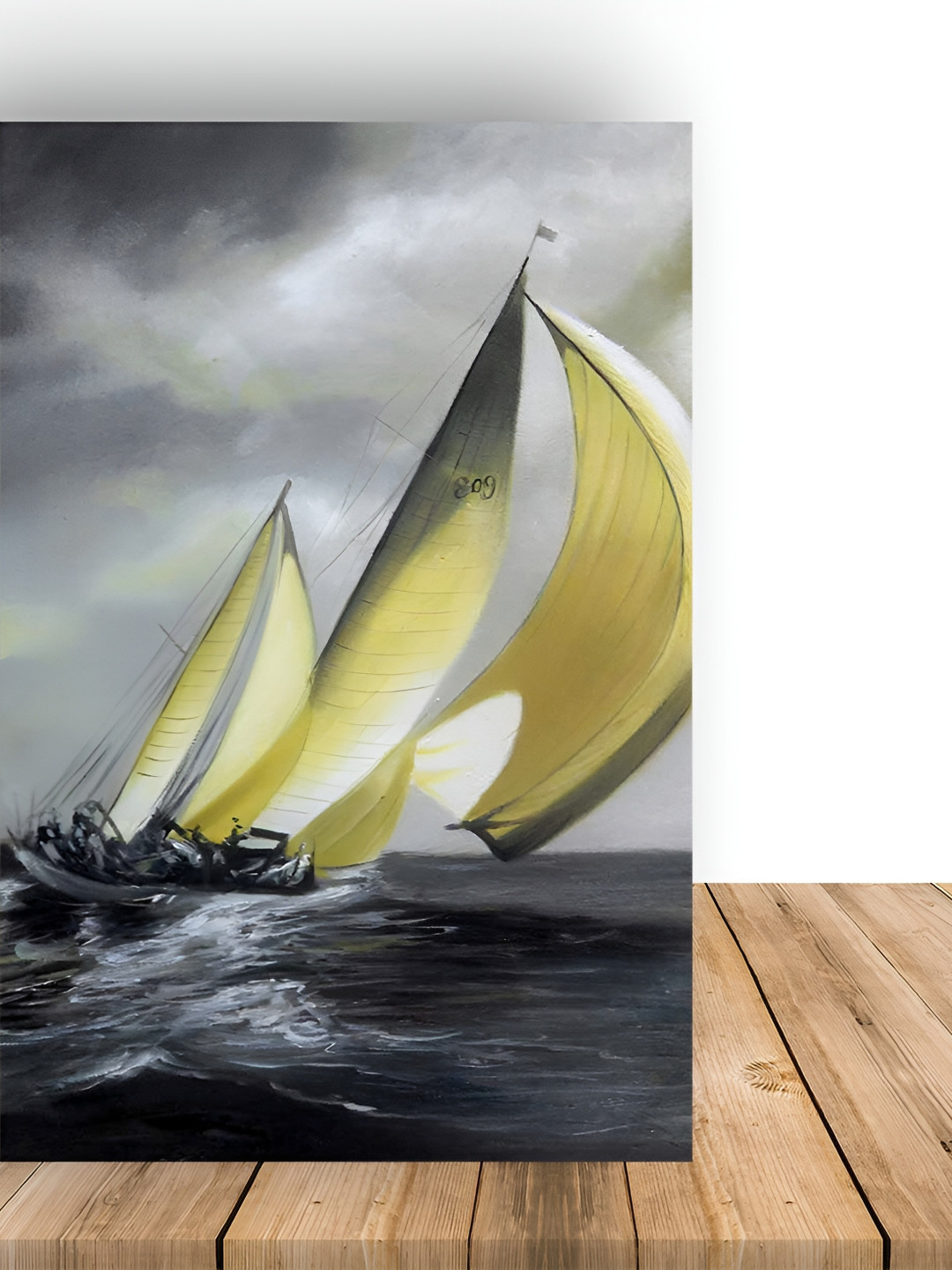 Wallpics Grey & White Painting Wall Poster