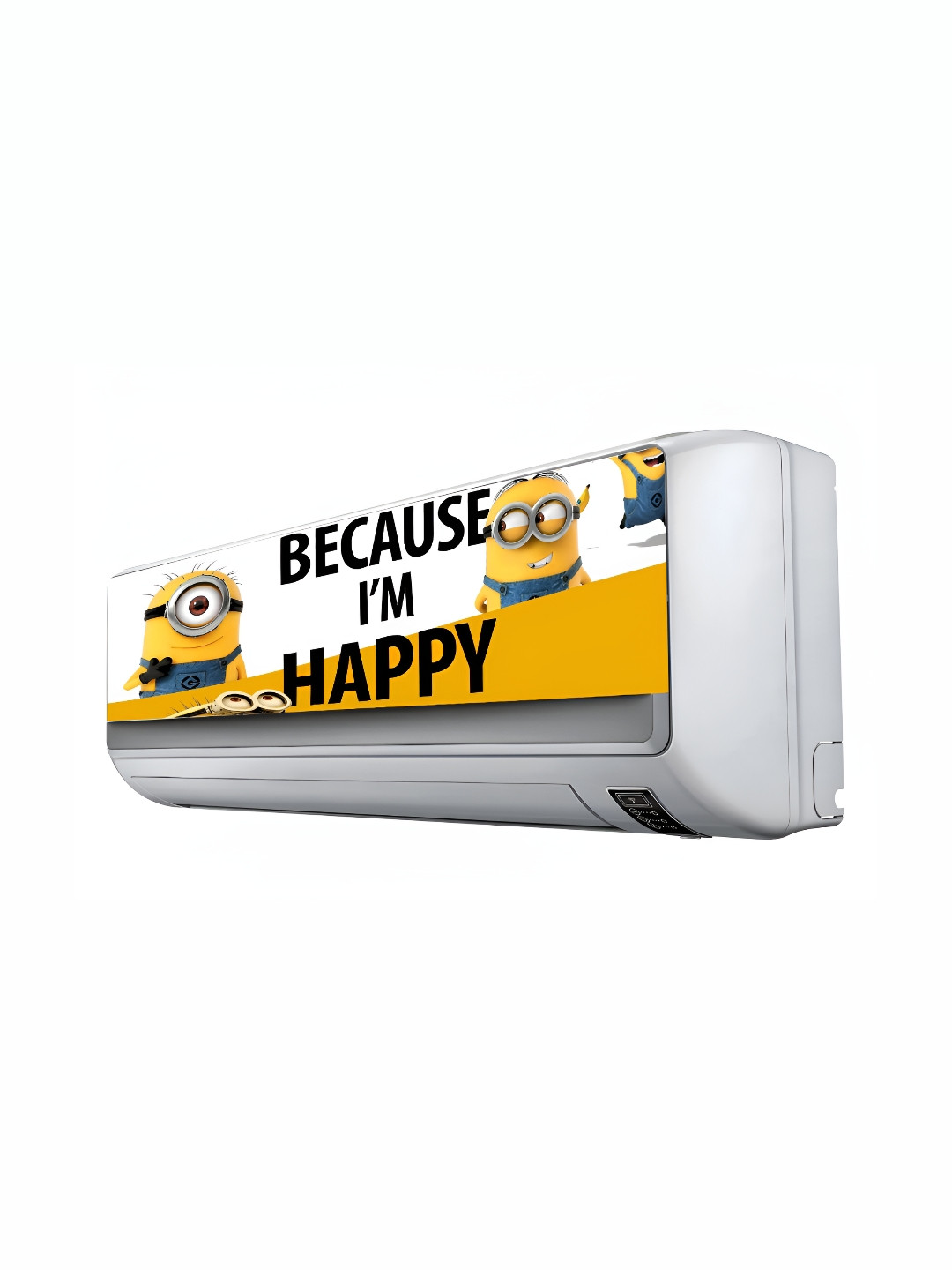 Wallpics Yellow & White Printed Waterproof AC Sticker