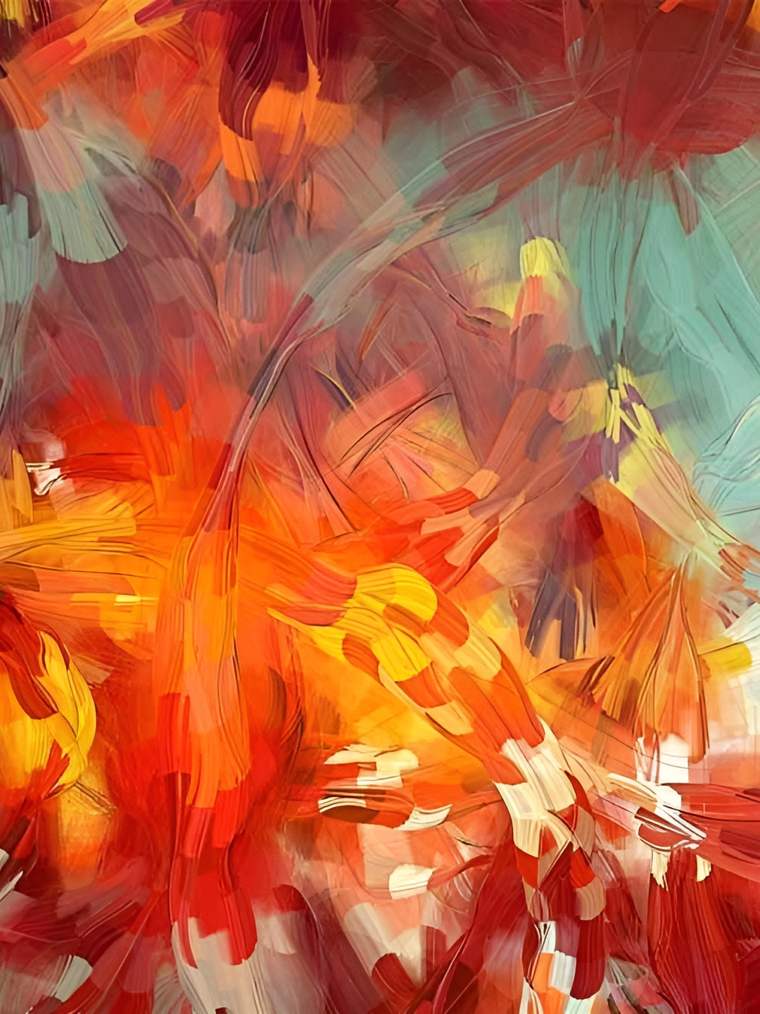 Wallpics Rust & Yellow Abstract Wall Poster