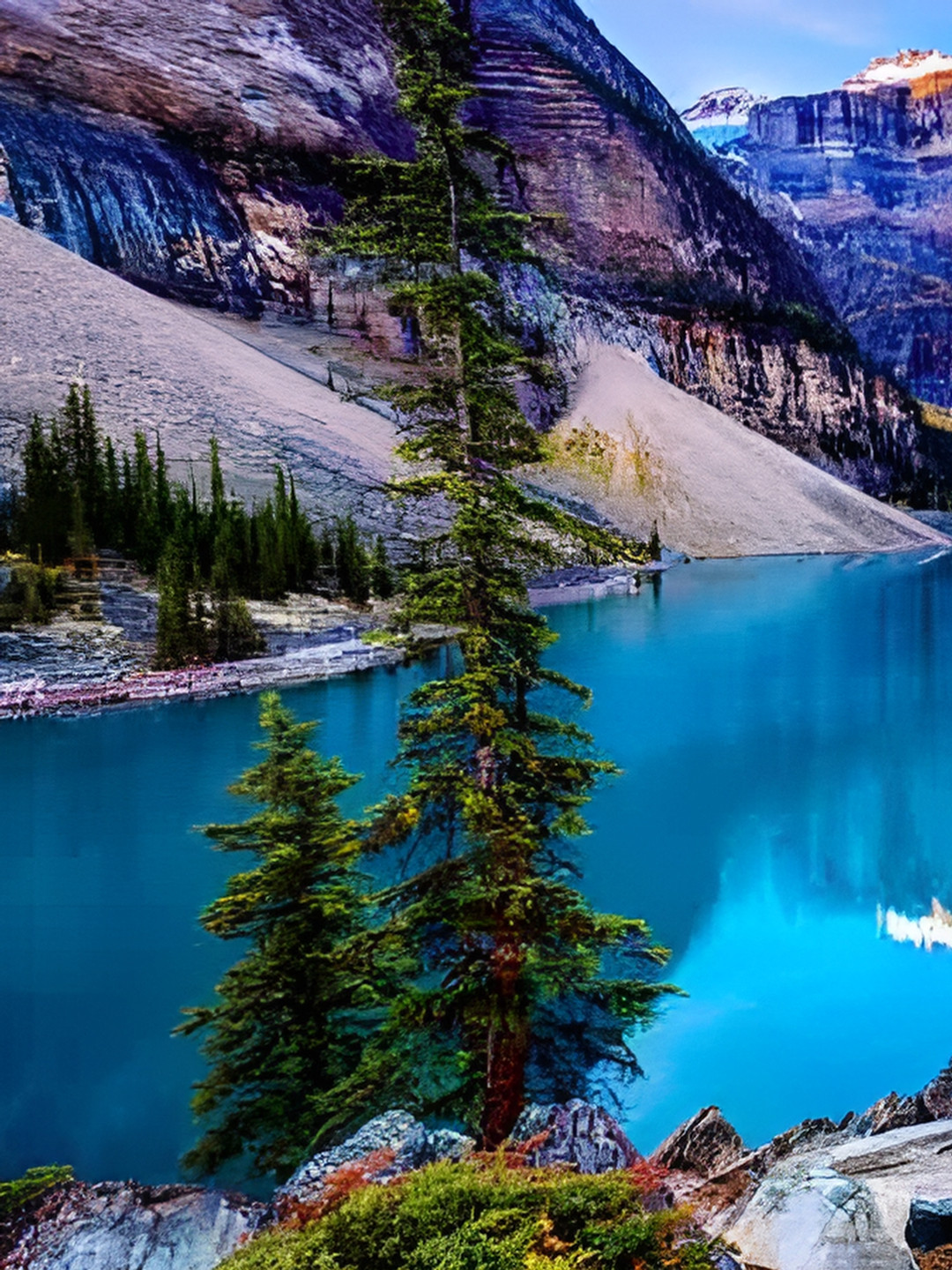 Wallpics Blue & Purple Nature Printed Wall Poster