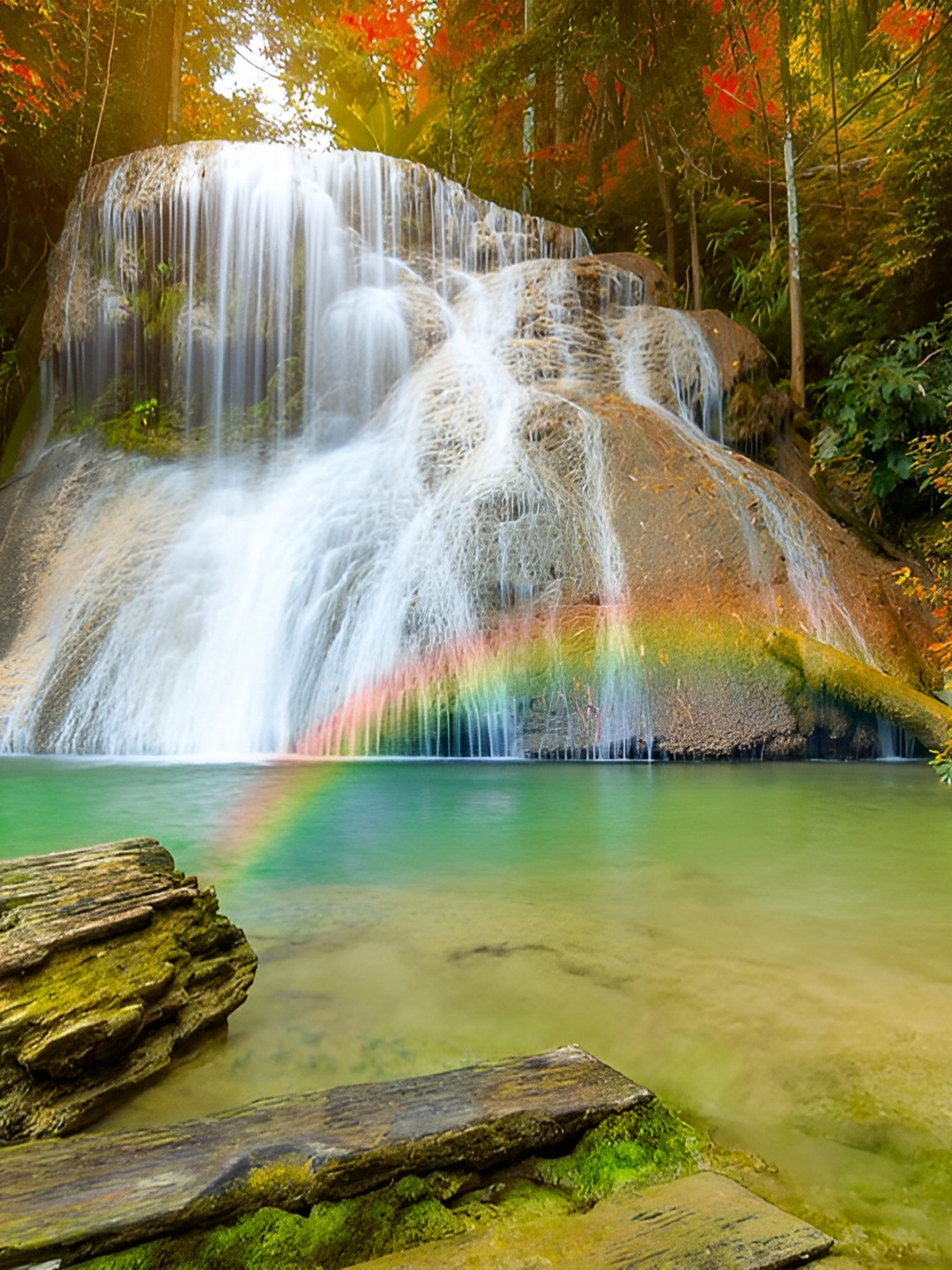 Wallpics White & Green Printed Fully Waterproof Vinyl Wall Poster