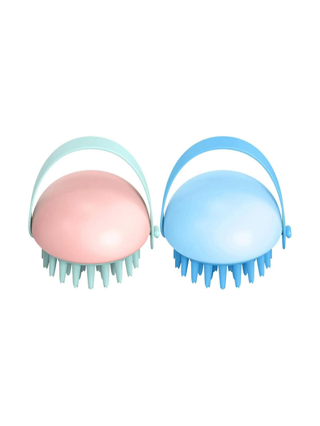 Kuber Industries Set Of 2 Hair Massager Shampoo Brush For Dandruff - Pink & Blue
