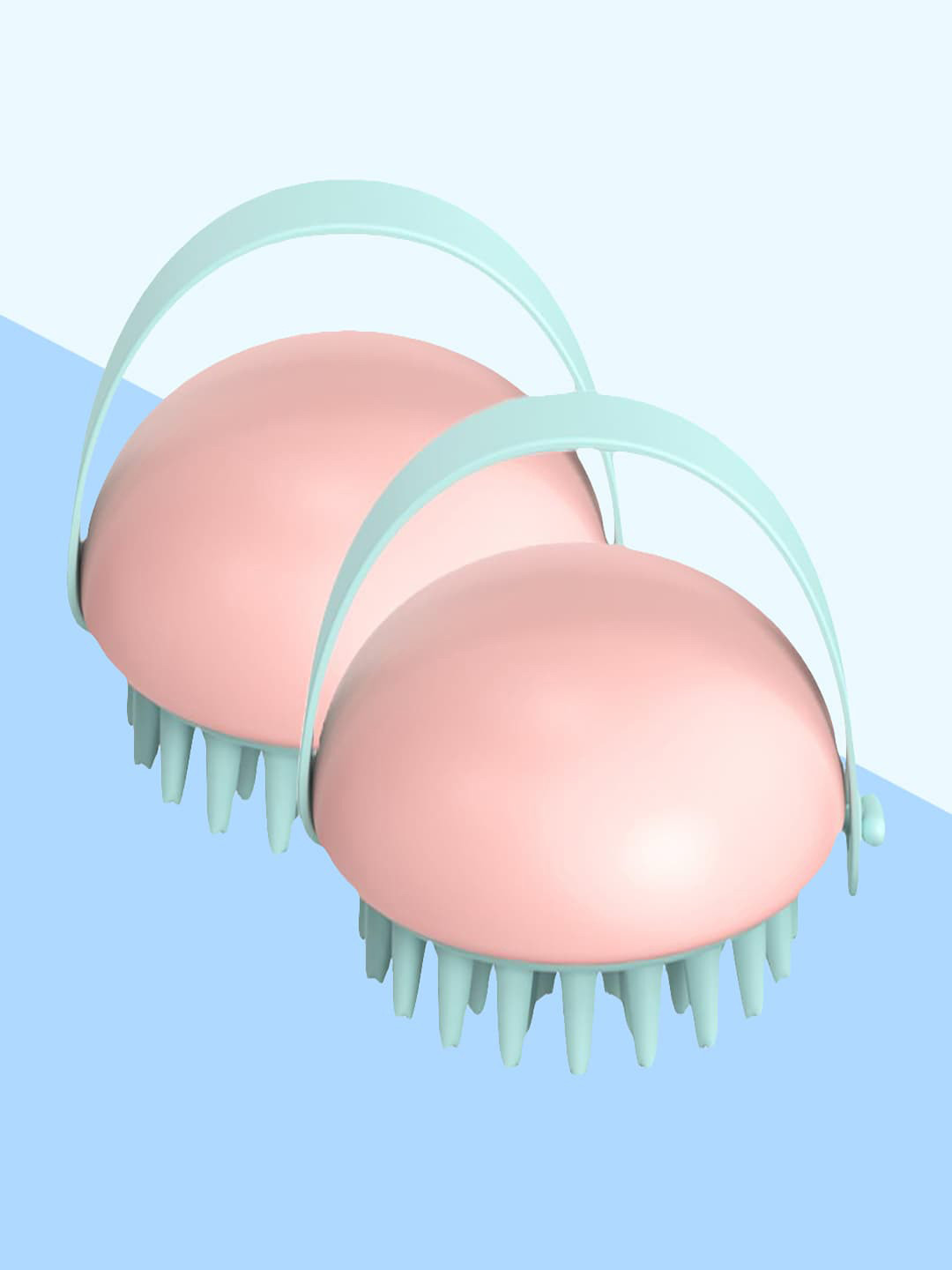 Kuber Industries Set Of 2 Hair Massager Brush Scalp For Dandruff