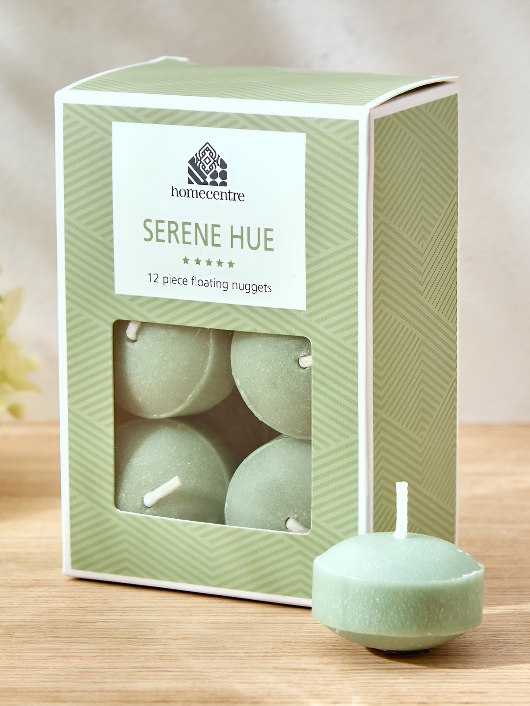 Home Centre Floating Nuggets Colour Refresh 12Pcs Smokeless Serene Hue Solid Candles