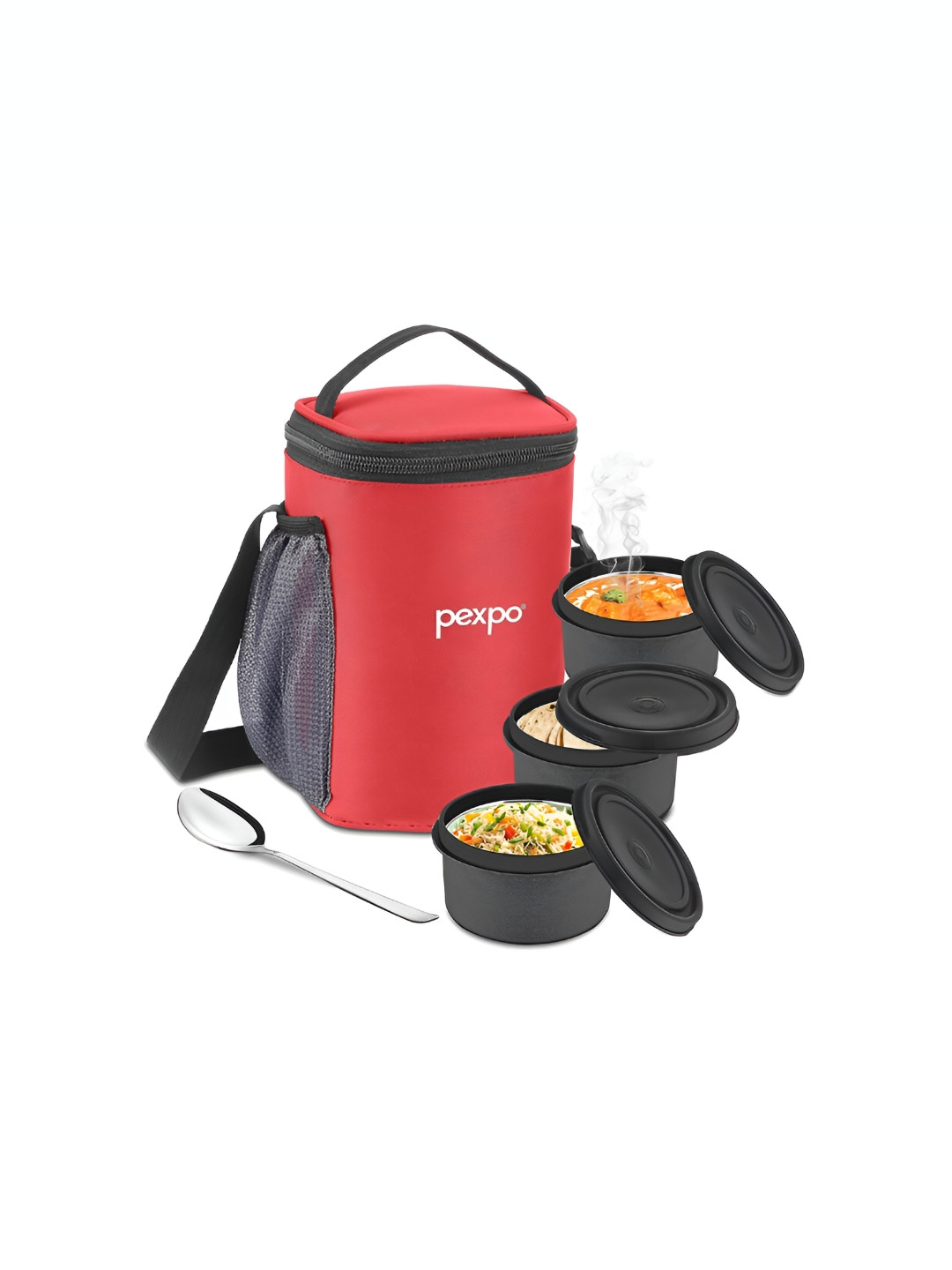 Pexpo Red Stainless Steel Microwave Safe Lunch Box