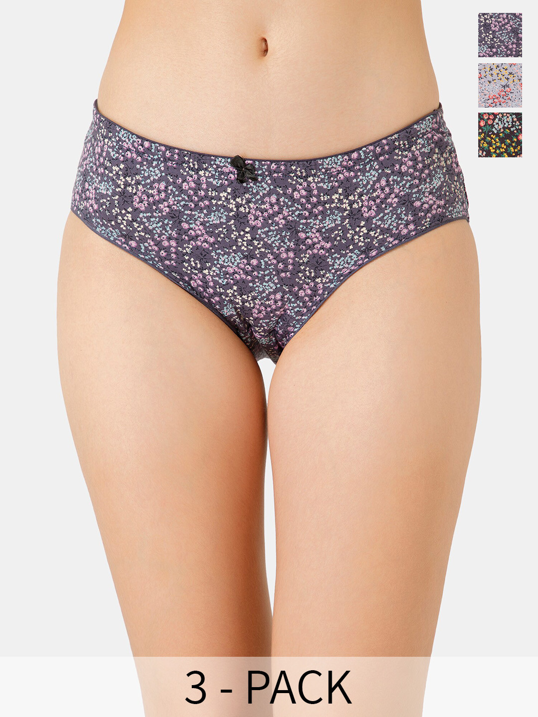 Lady Lyka Pack Of 3 Printed Cotton Hipster Briefs PREETY-SECRET-58