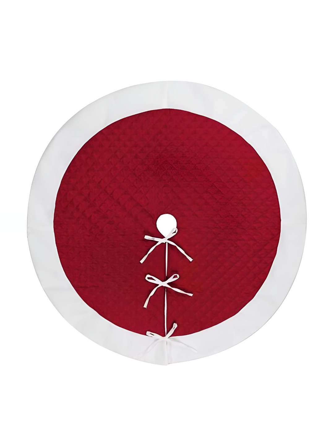 Home Heart Red & White Quilted Round Christmas Tree Skirt