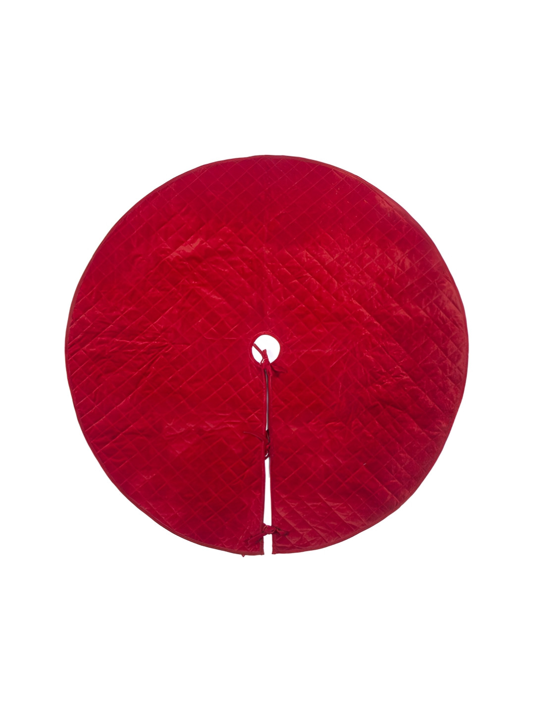 Home Heart Red Quilted Round Christmas Tree Skirt