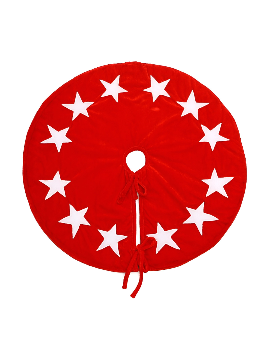 Home Heart Red & White Applique Double Layered Christmas Tree Skirt Festive Decor