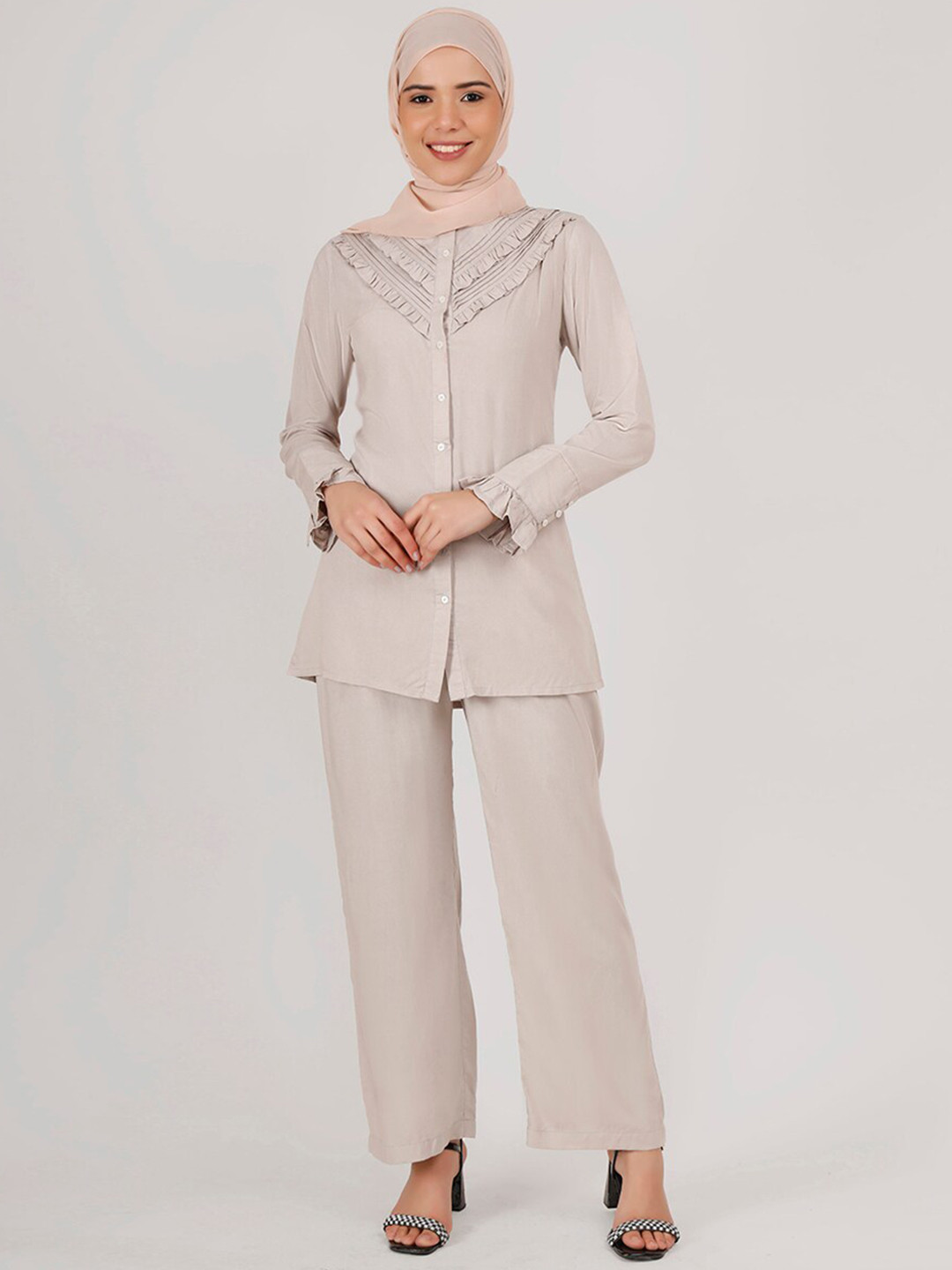 IDH London Ruffled Long Sleeves Shirt & Trouser