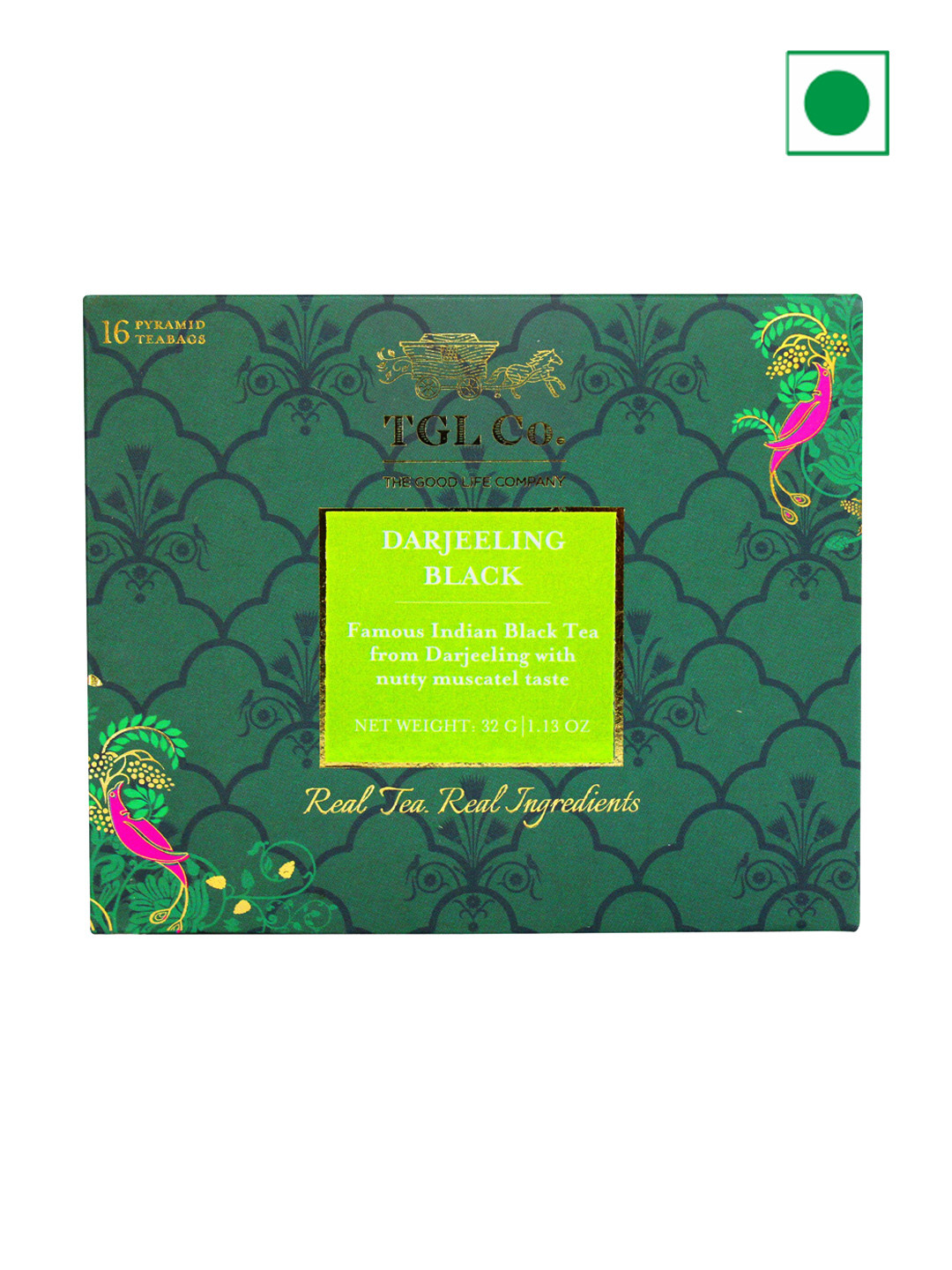 TGL Co. 16-Pcs Darjeeling Black Tea Bags- 32 Gm Each