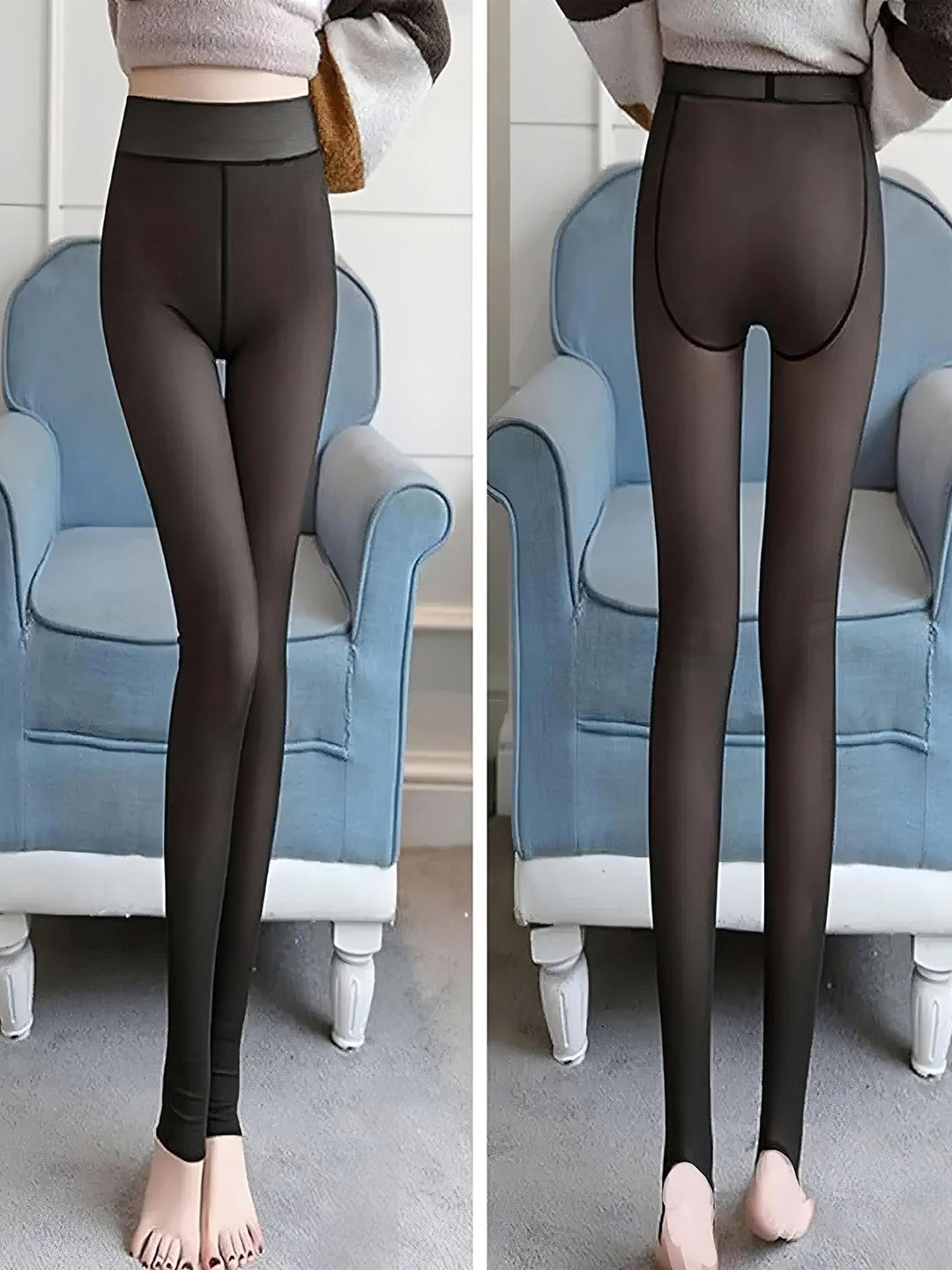 DUNBERRY LONDON Warm Thermal Fur Fleece Lined Woolen Inside Ankle Length Stockings