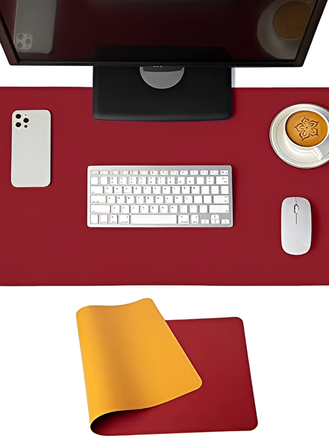 SYGA Red Water Resistant Desk Pad