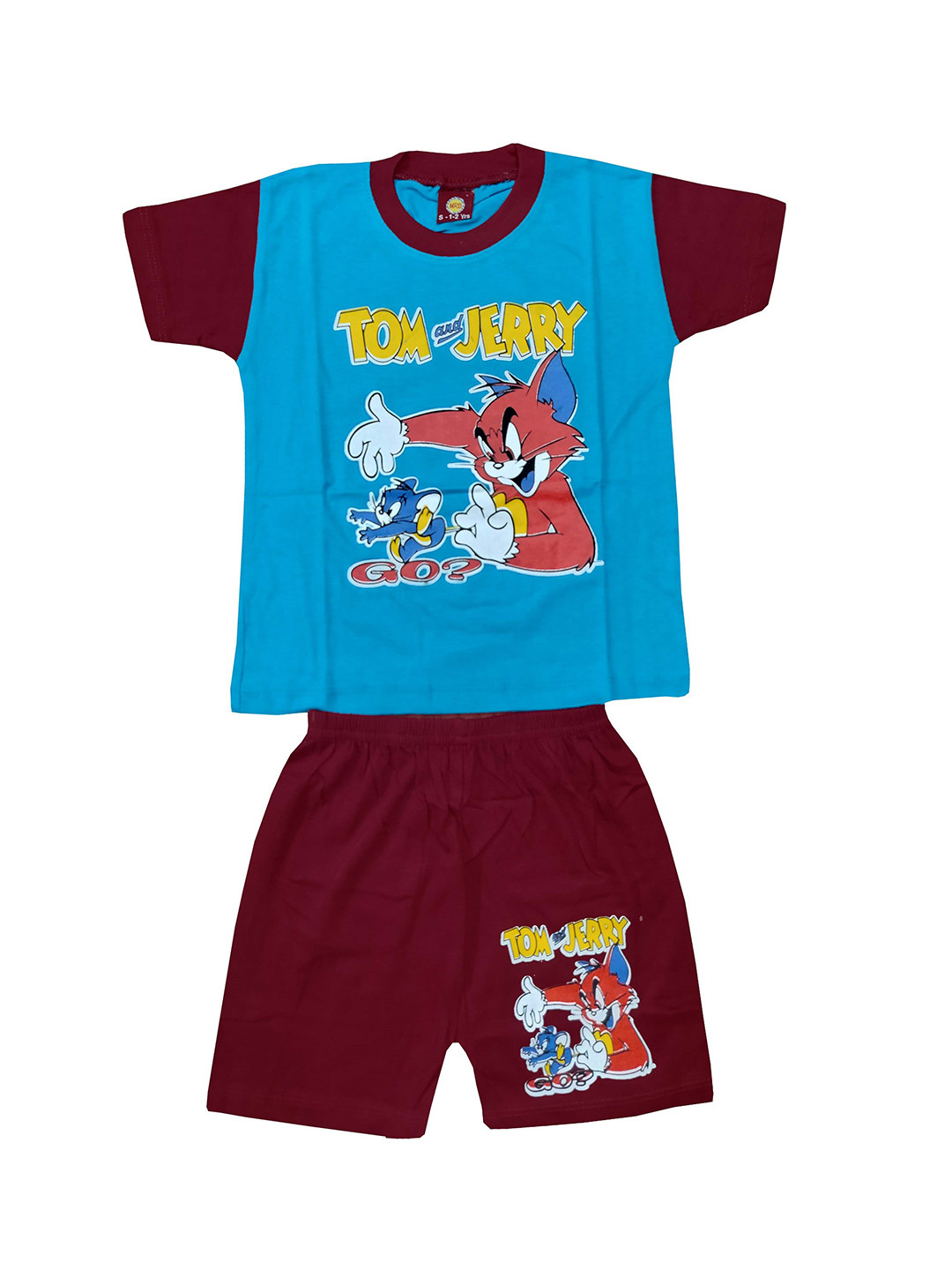 MRB Boys Colourblocked Tom & Jerry  T-shirt with Shorts