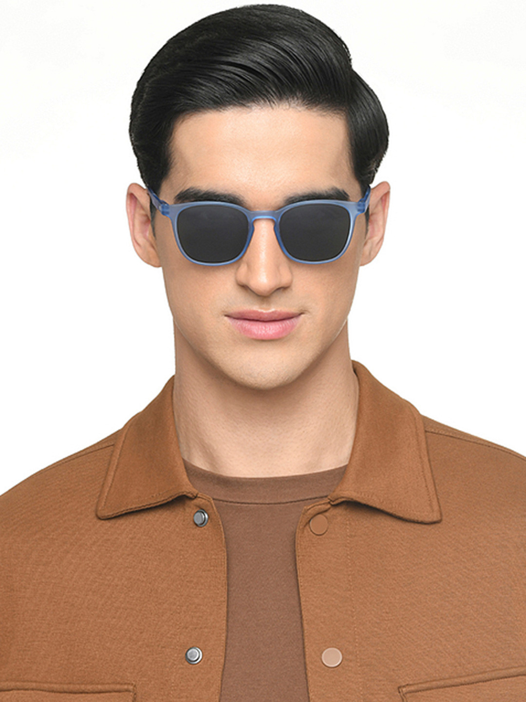 Lenskart HUSTLR Jersey Blue Unisex Square Sunglasses with Polarised and UV Protected Lens