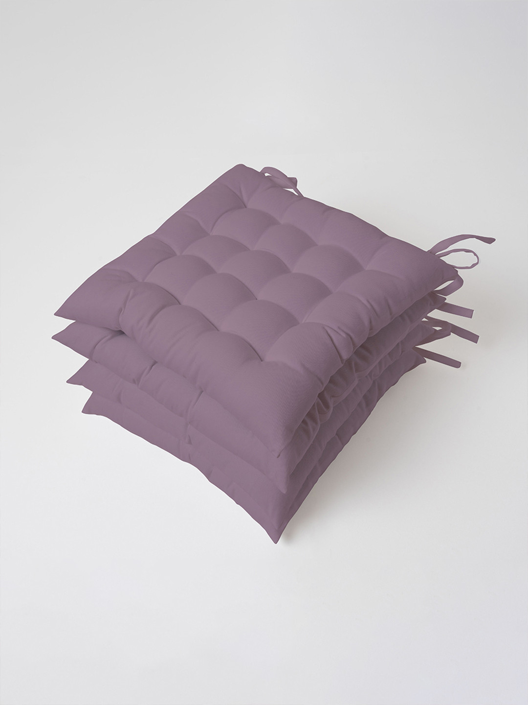 SKANDA FAB Purple 4 Pieces Durable Pure Cotton Chair Pads