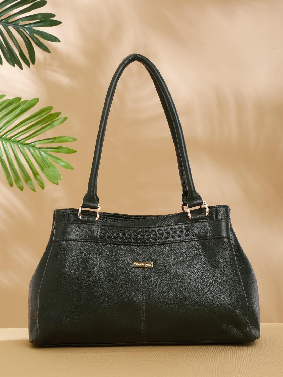 Teakwood Leathers Structured Leather Handheld Bag