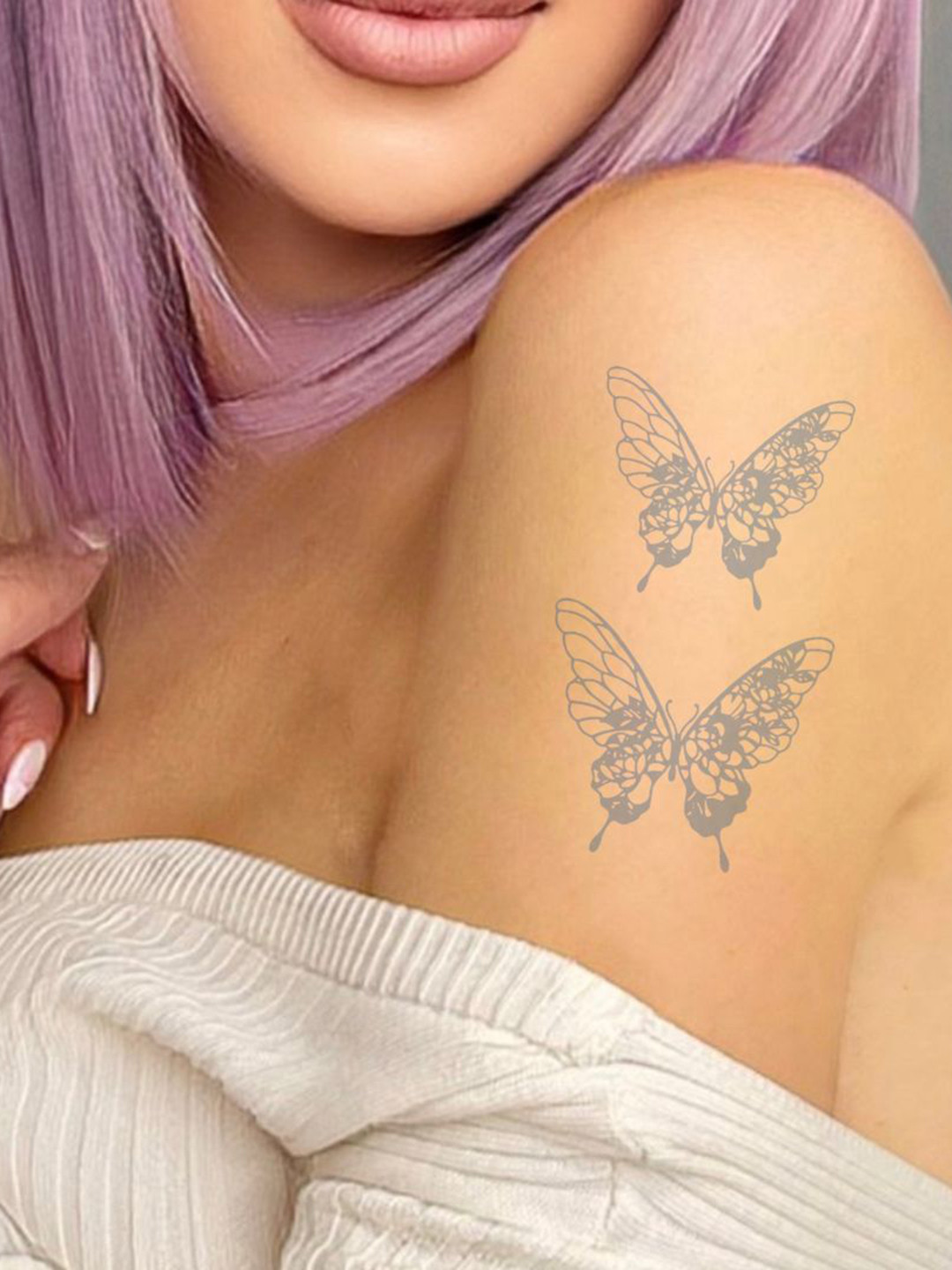 LICK Realistic Semi Temporary Matte Blue Finish Body Tattoo