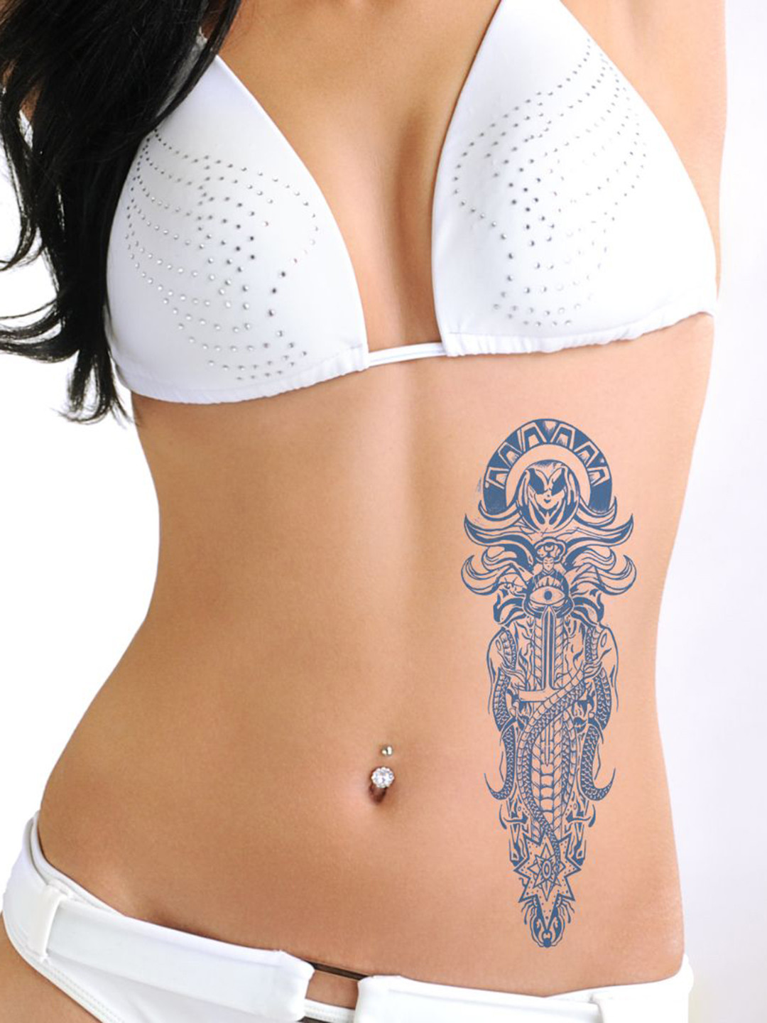 LICK Realistic Semi Temporary Matte Blue Finish Body Tattoo