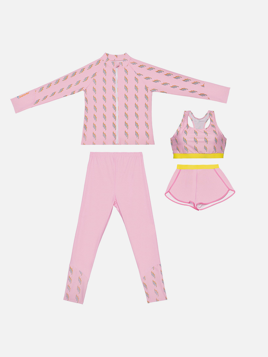 Little Surprise Box LLP Kids Set Of 3 Printed Top With Attached Leggings & Jacket