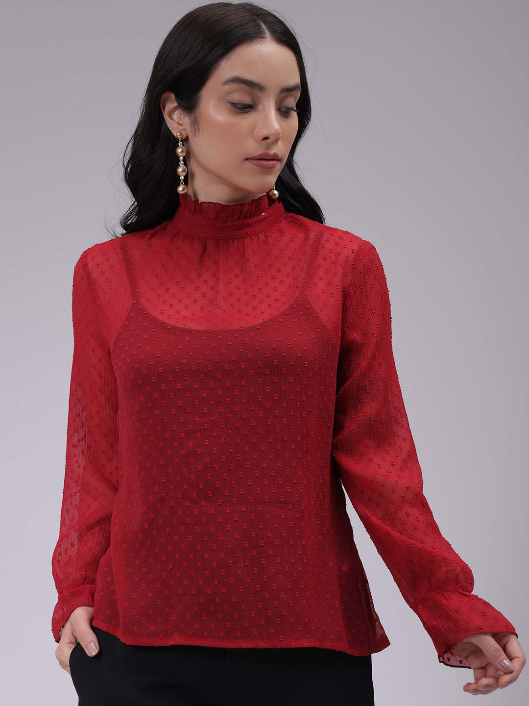 Freehand by The Indian Garage Co Polka Dot Print Top