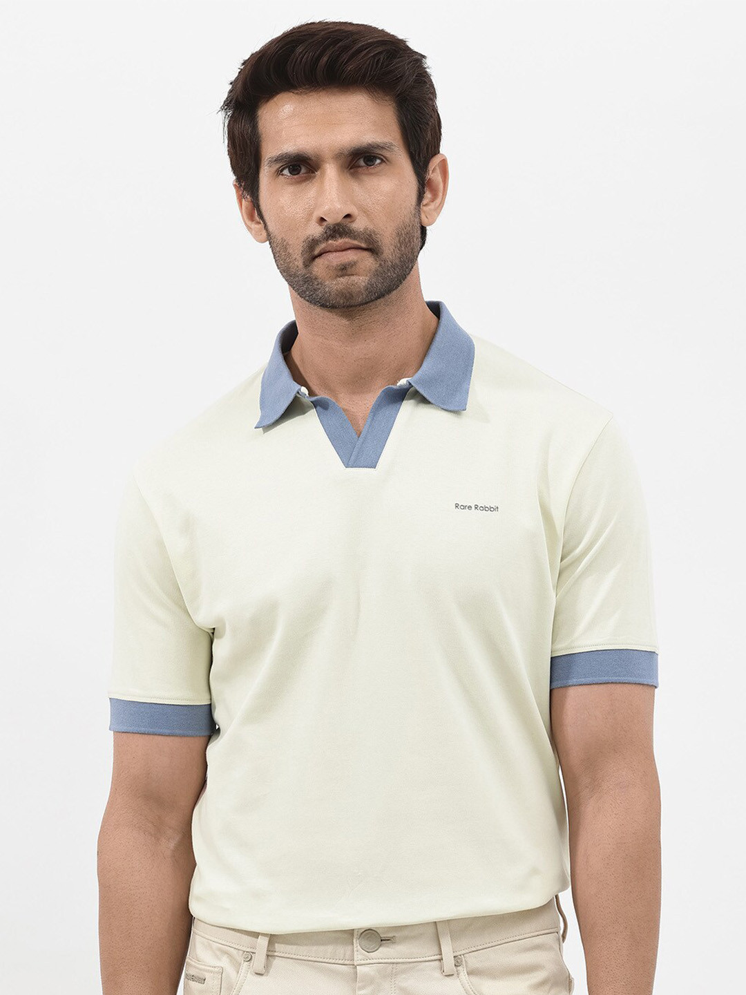 RARE RABBIT Men Carmelon Polo Collar Short Sleeves T-Shirt