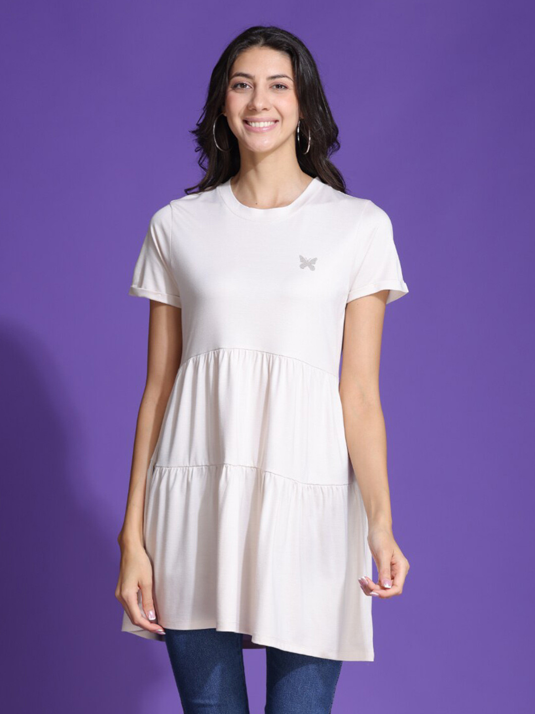 TITTLI Gathered Round Neck Tunic