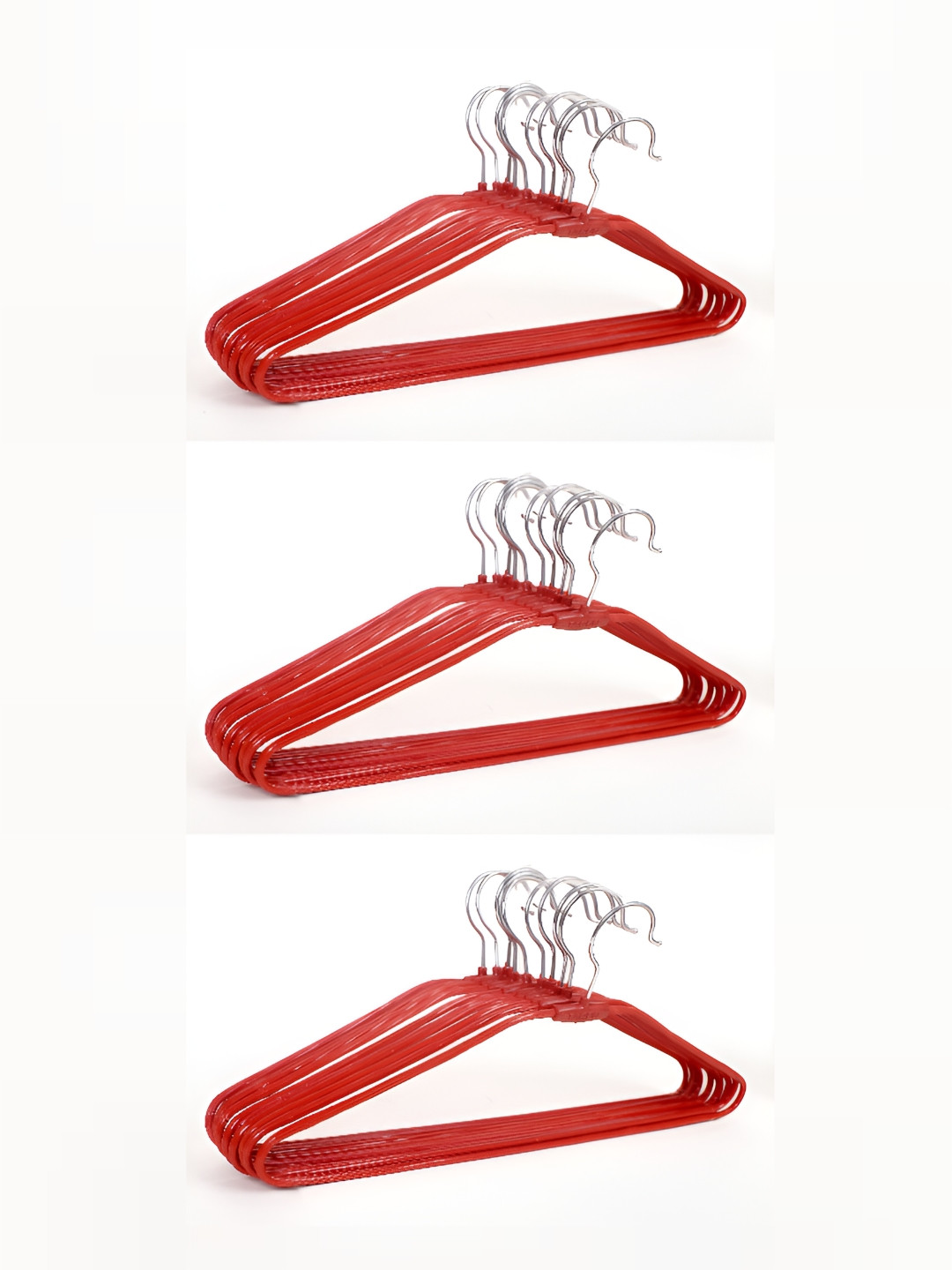 SINAL Red 30 Pieces Rust-Free Bar Shirt Hangers