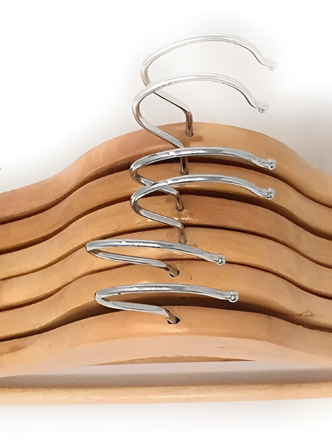 SINAL Yellow & Brown 6 Pieces Wooden Clothes Hangers