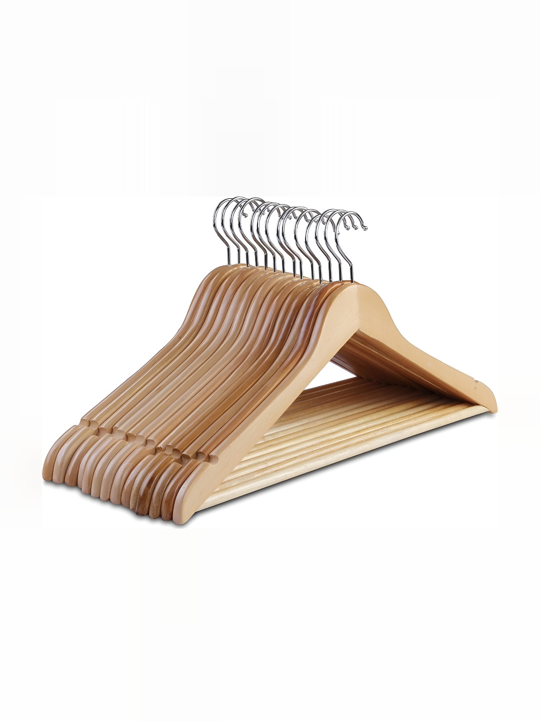 SINAL Yellow & Tan Brown 18 Pieces Wooden Clothes Hanger