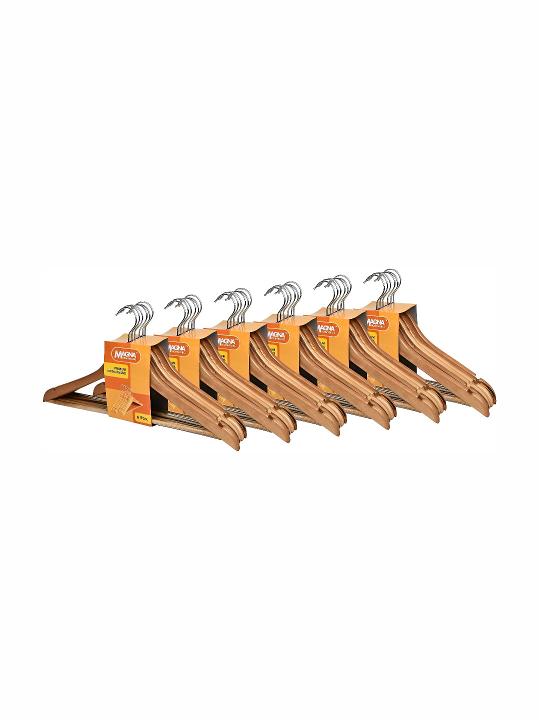 SINAL Tan 36 Pieces Brown Wooden Clothes Hangers