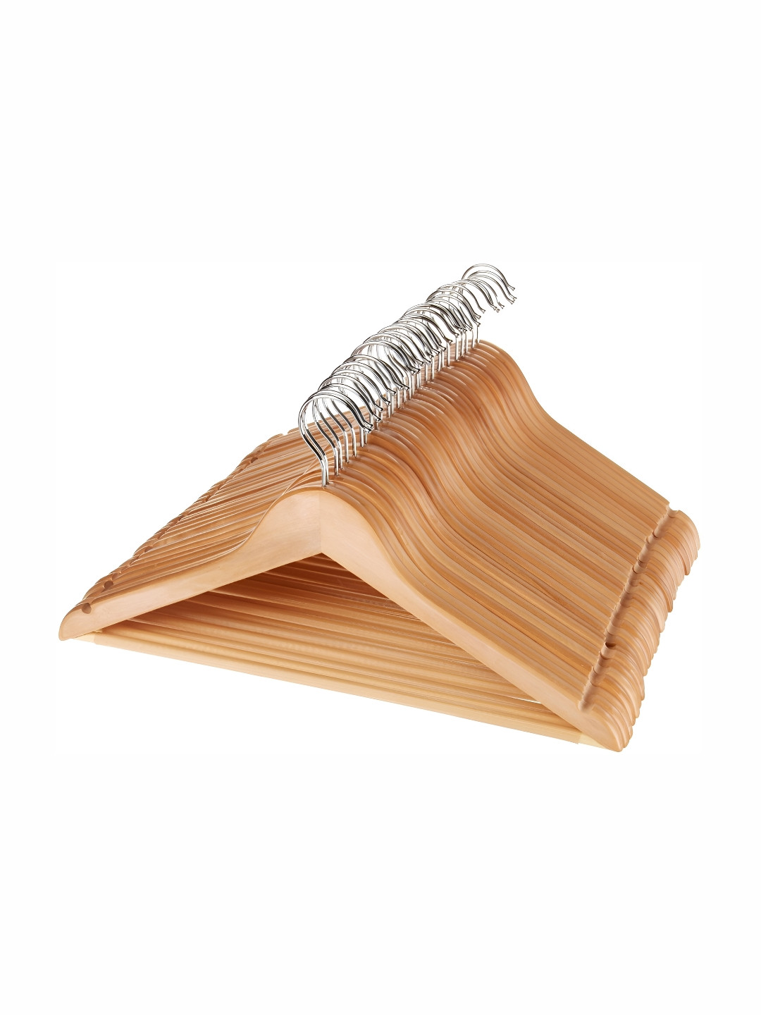 SINAL Tan Brown 30 Pieces Wooden Clothes Hanger