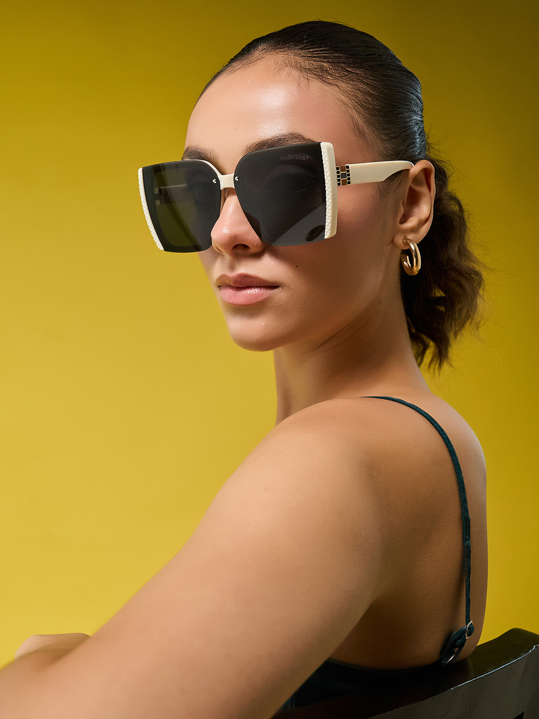 HASHTAG EYEWEAR Women Square Sunglasses with UV Protected Lens 58013-C4