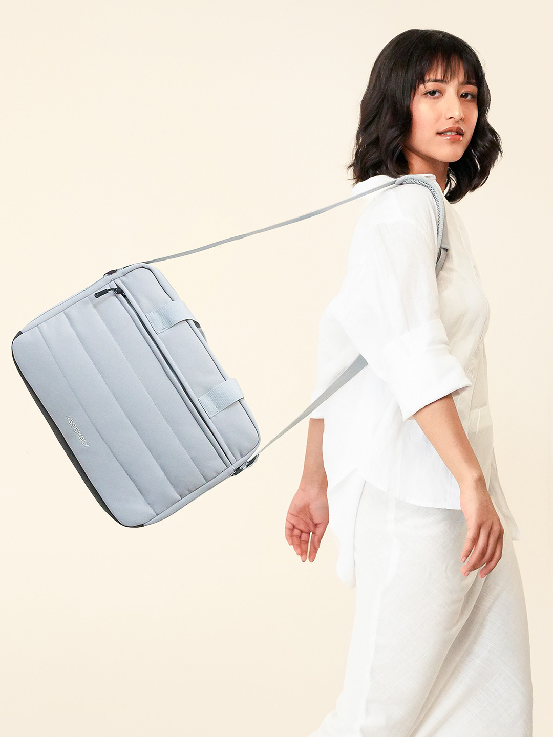 Assembly Float Sky Blue Premium Laptop Messenger Bag with Adjustable Strap