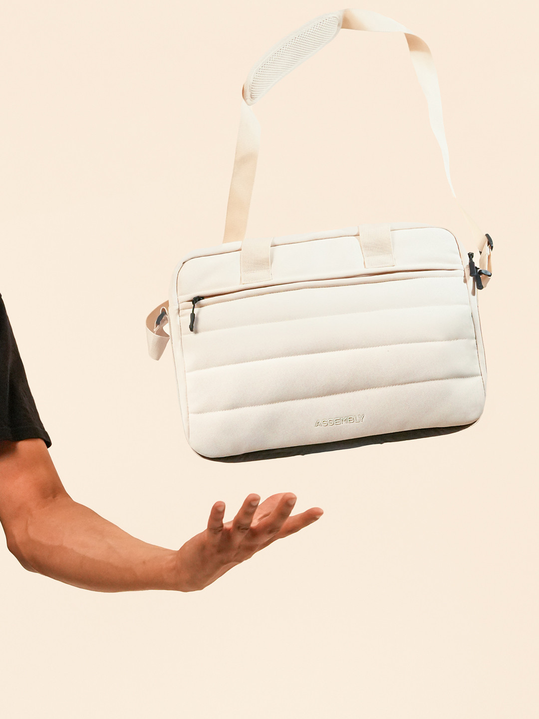 Assembly Float Biege Premium Laptop Messenger Bag with Adjustable Strap