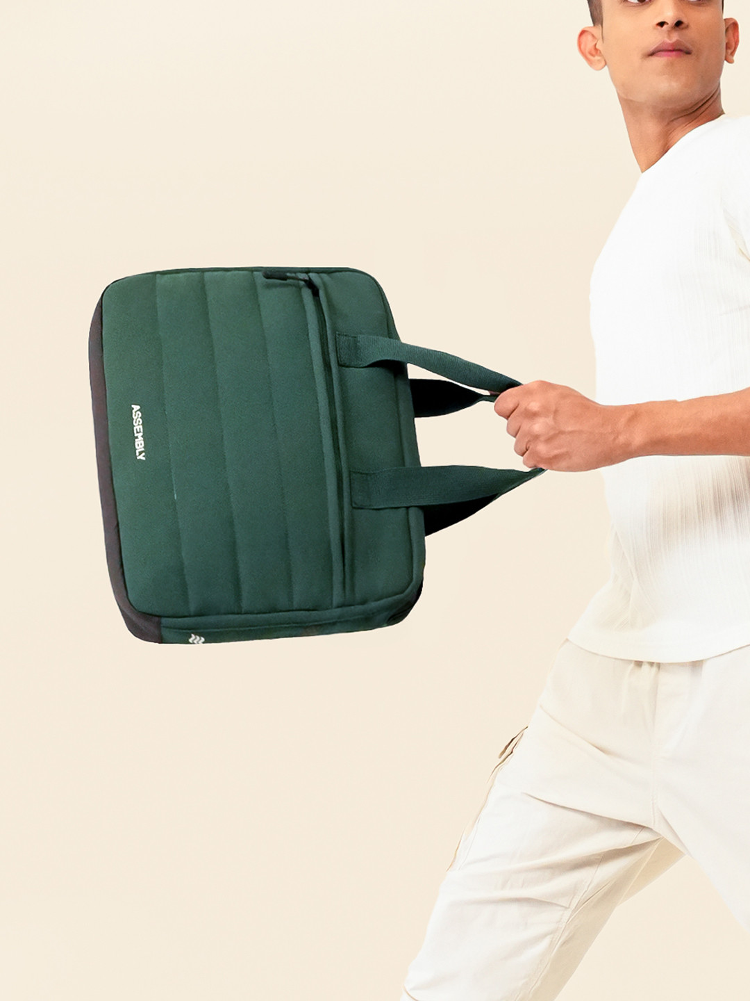 Assembly Unisex Float Green Premium Laptop Messenger Bag with Adjustable Strap