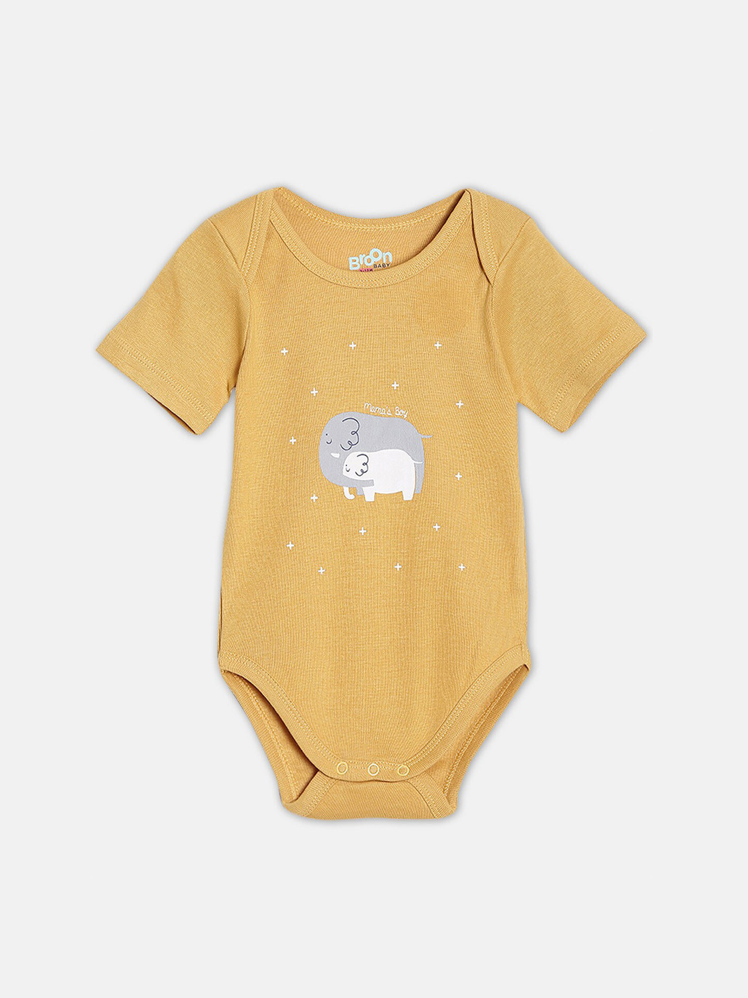 Broon Infants Boys Printed Envelop Neck Skin Friendly Organic Cotton Bodysuit