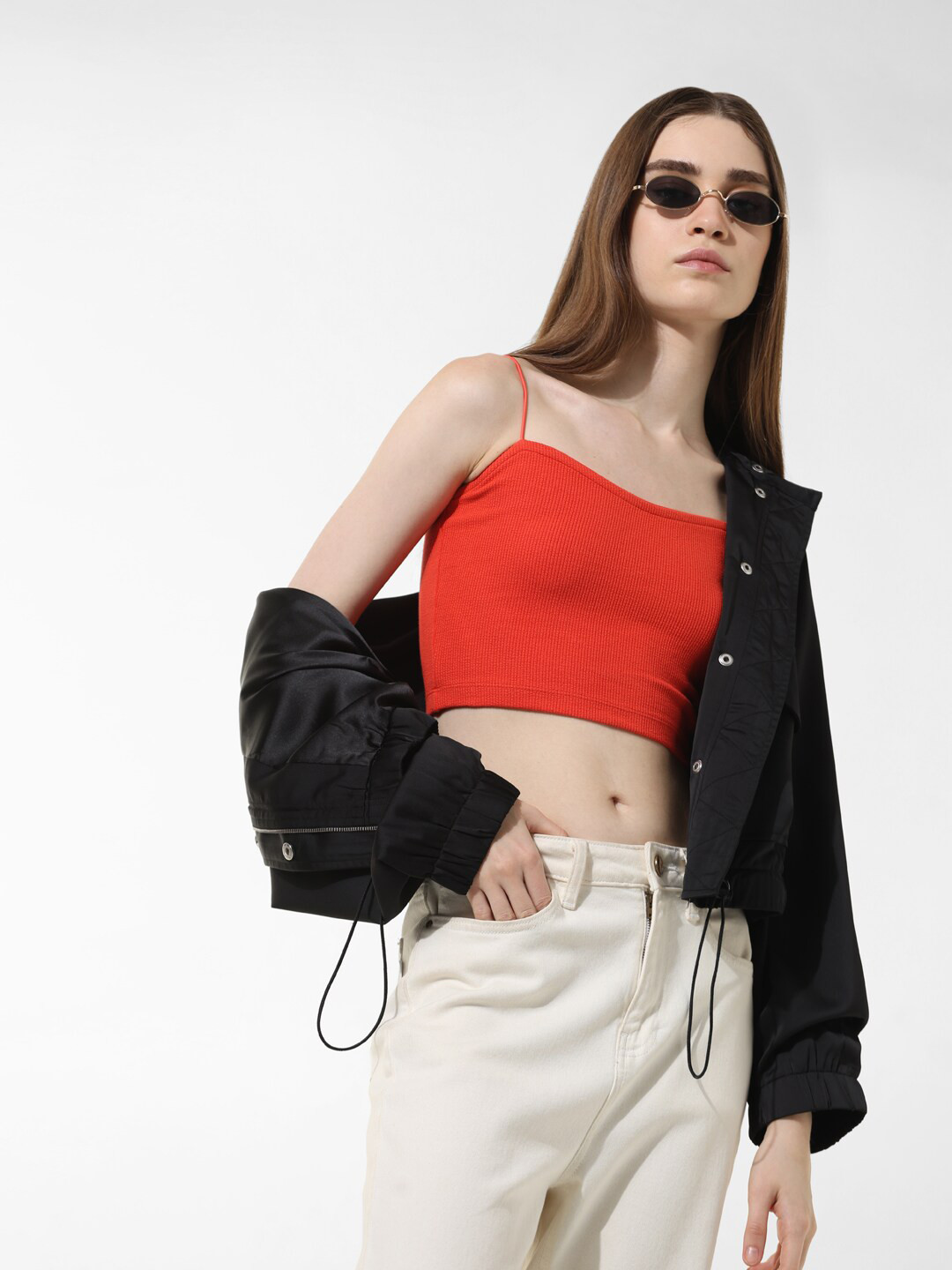 ONLY Shoulder Straps Fitted Knitted T-shirt