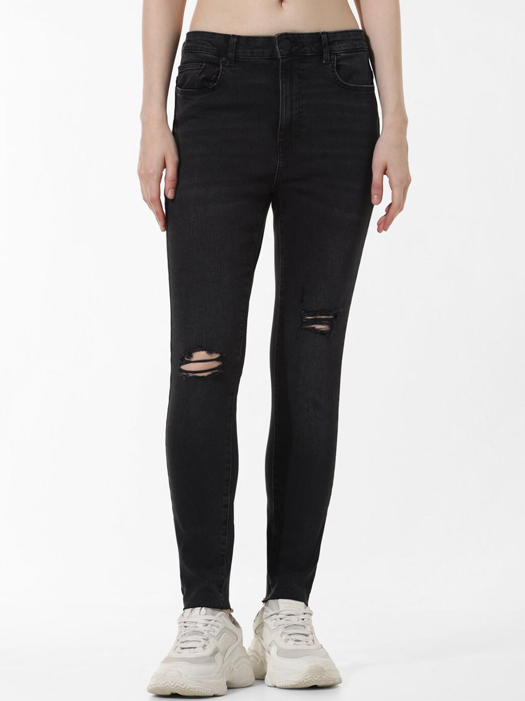 ONLY Onlblake Life Women Skinny Fit Slash Knee Stretchable Jeans