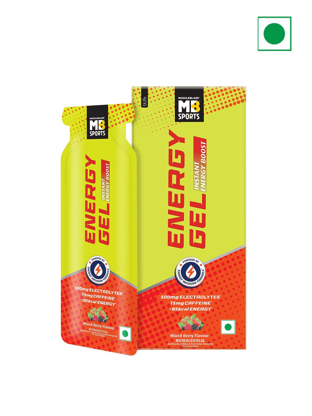 MuscleBlaze 5pcs Violet Sports Energy Gel for Instant Energy Boost Mixed Berry- 35 gm
