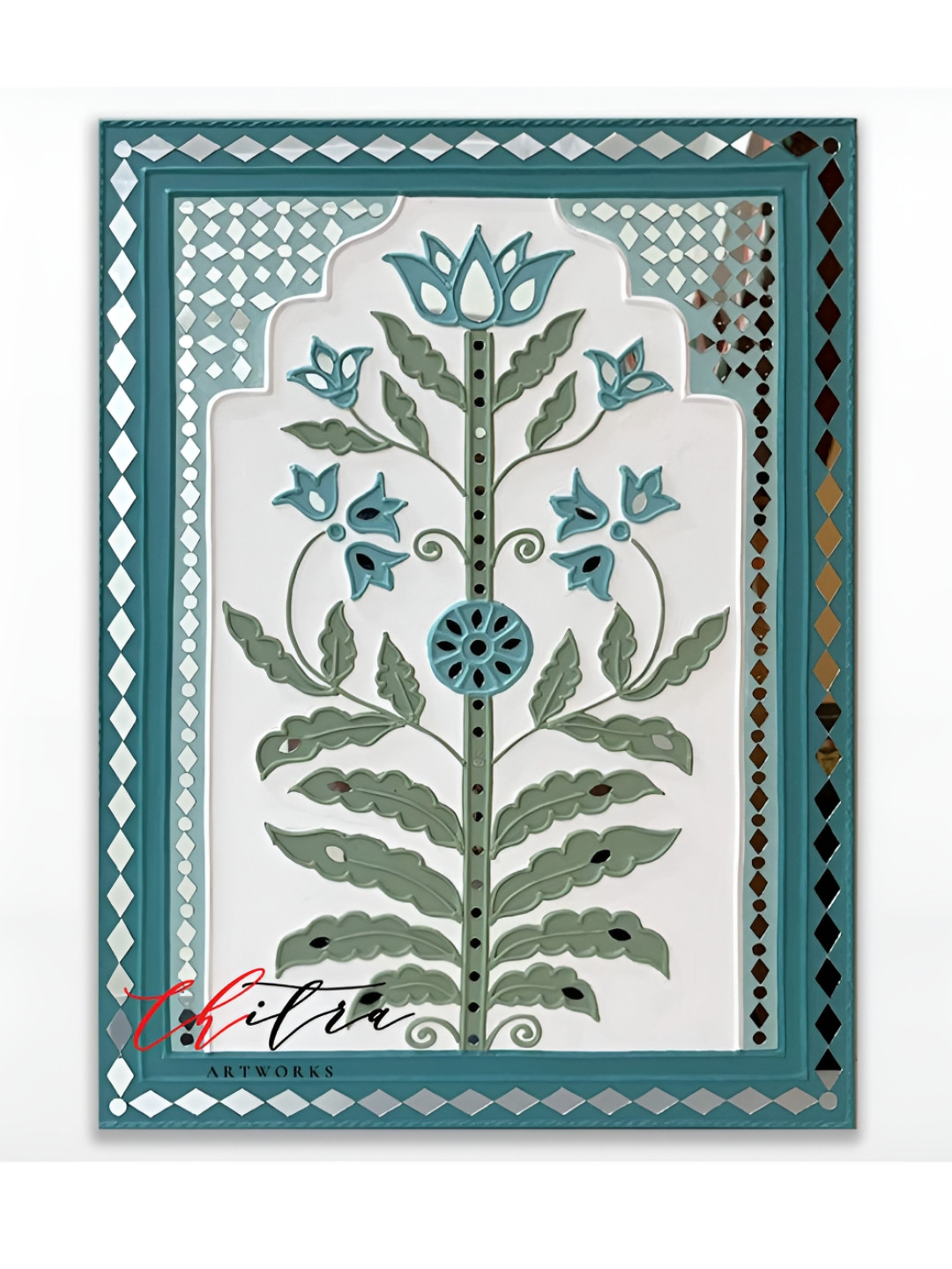 Chitra Artworks Wood Floral Matte Hanging Hall Wall Hangings-22In