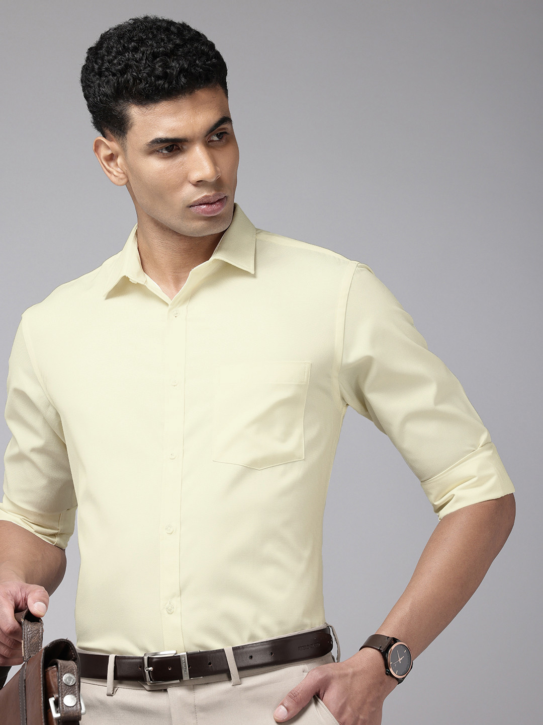 Park Avenue Men Slim Fit Textured Work Formal Shirt