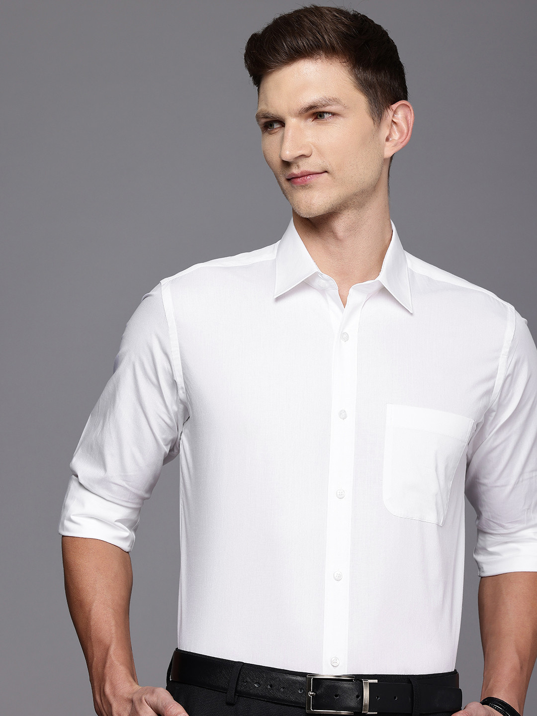 Raymond Pure Cotton Solid Formal Shirt