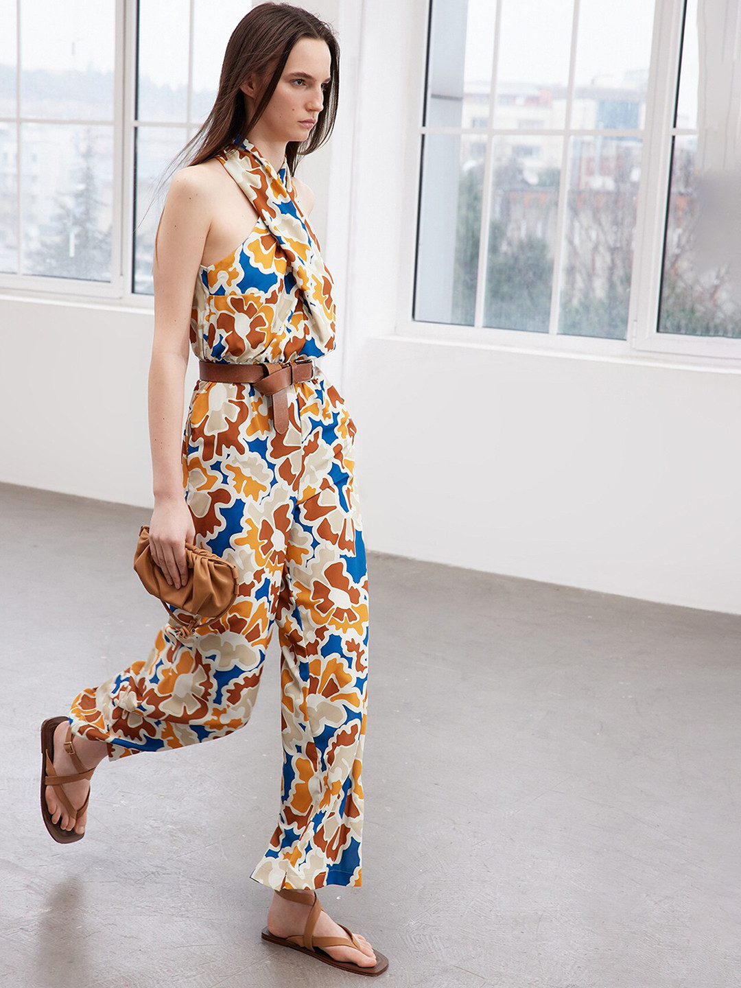 Trendyol Printed Halter Neck Jumpsuit