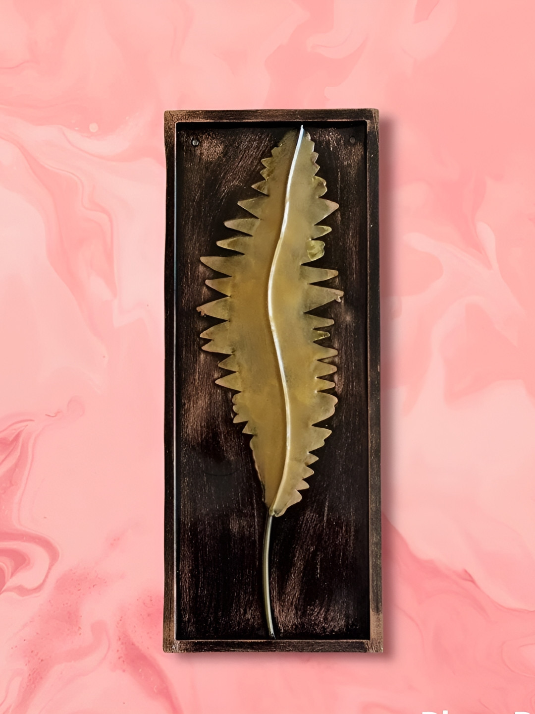 RSN Leaf Metal Glossy Hanging Hall Wall Hangings-19.7In